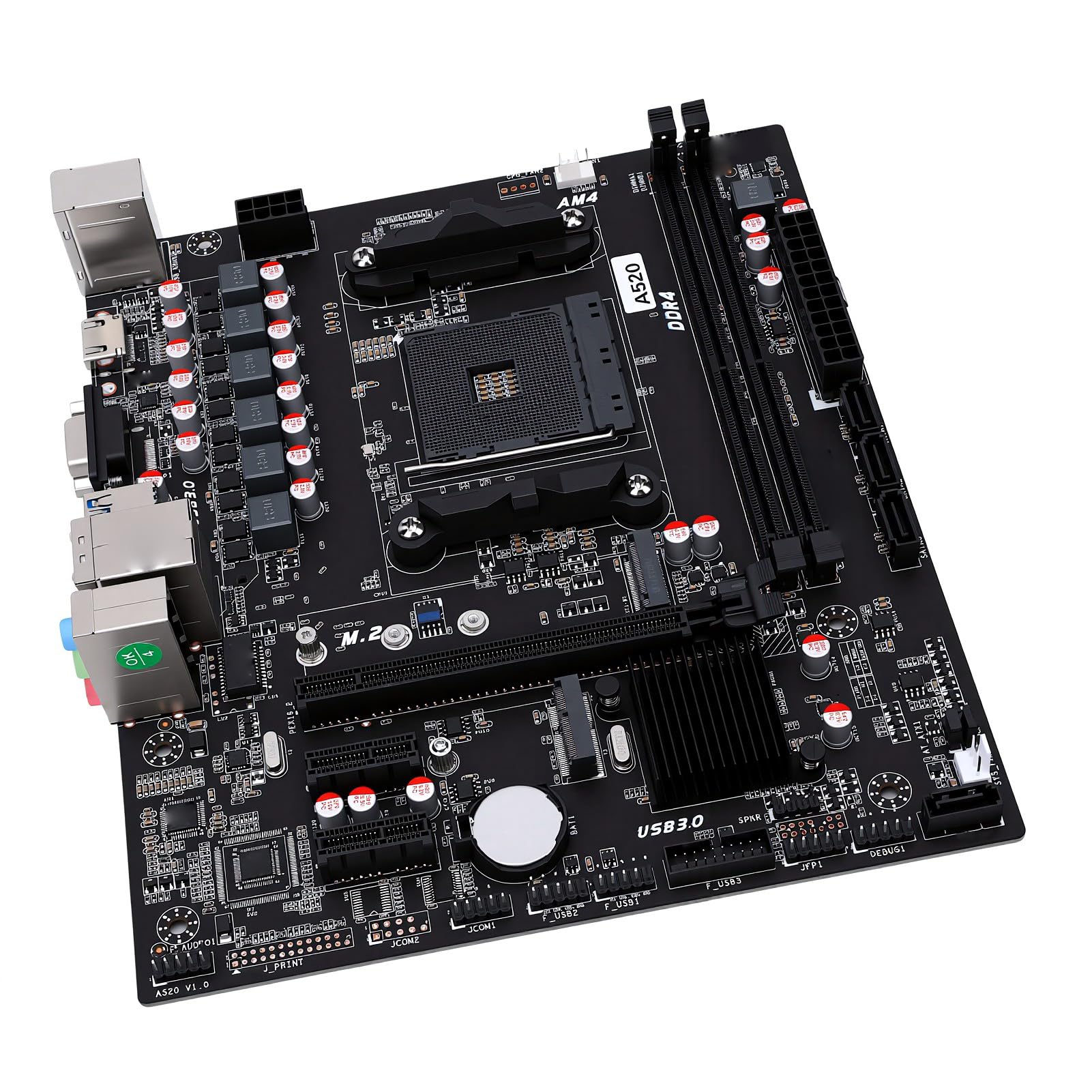 Scheda Madre Micro ATX, Supporto per Processori Ryzen di Terza, Quarta e Quinta Generazione, 128GB DDR4 3200MHz, for Computer Desktop | DDR4 Dual Channel, Slot SSD M.2 NVMe, PCIe X16, LAN Gigabit e 3.0