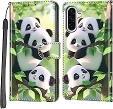 Mobile Phone Case for Samsung Galaxy A36 5G Case, Magnetic Shockproof Flip Leather Protective Flip Case, Panda