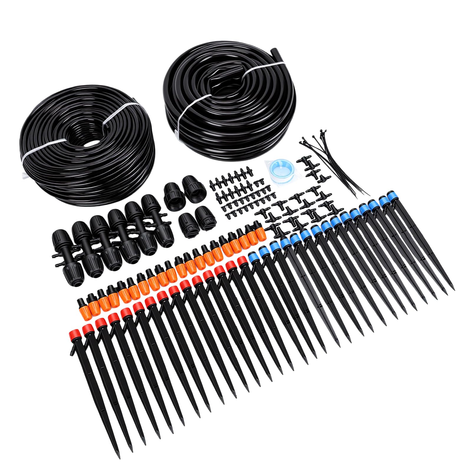 Luocute di Irrigazione a Goccia, con Gocciolatori Regolabili | Kit di irrigazione da giardino a connessione rapida, per serra, aiuola rialzata, pianta in vaso