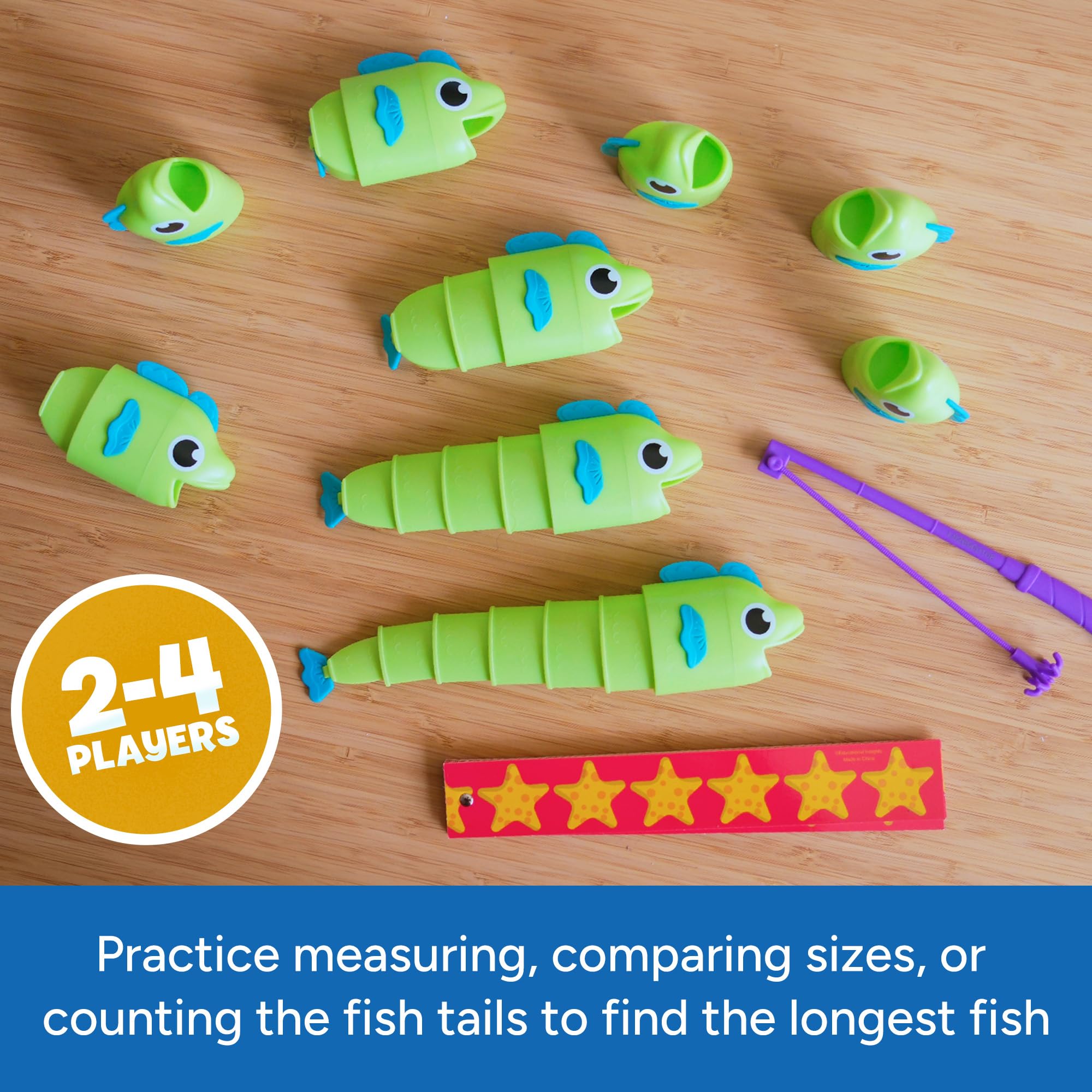 Learning Resources Gra w Łowienie Dużych Ryb, Przedszkolna gra matematyczna do nauki mierzenia, Gry matematyczne dla dzieci, 2–3 graczy, Chłopcy i dziewczęta, 3+