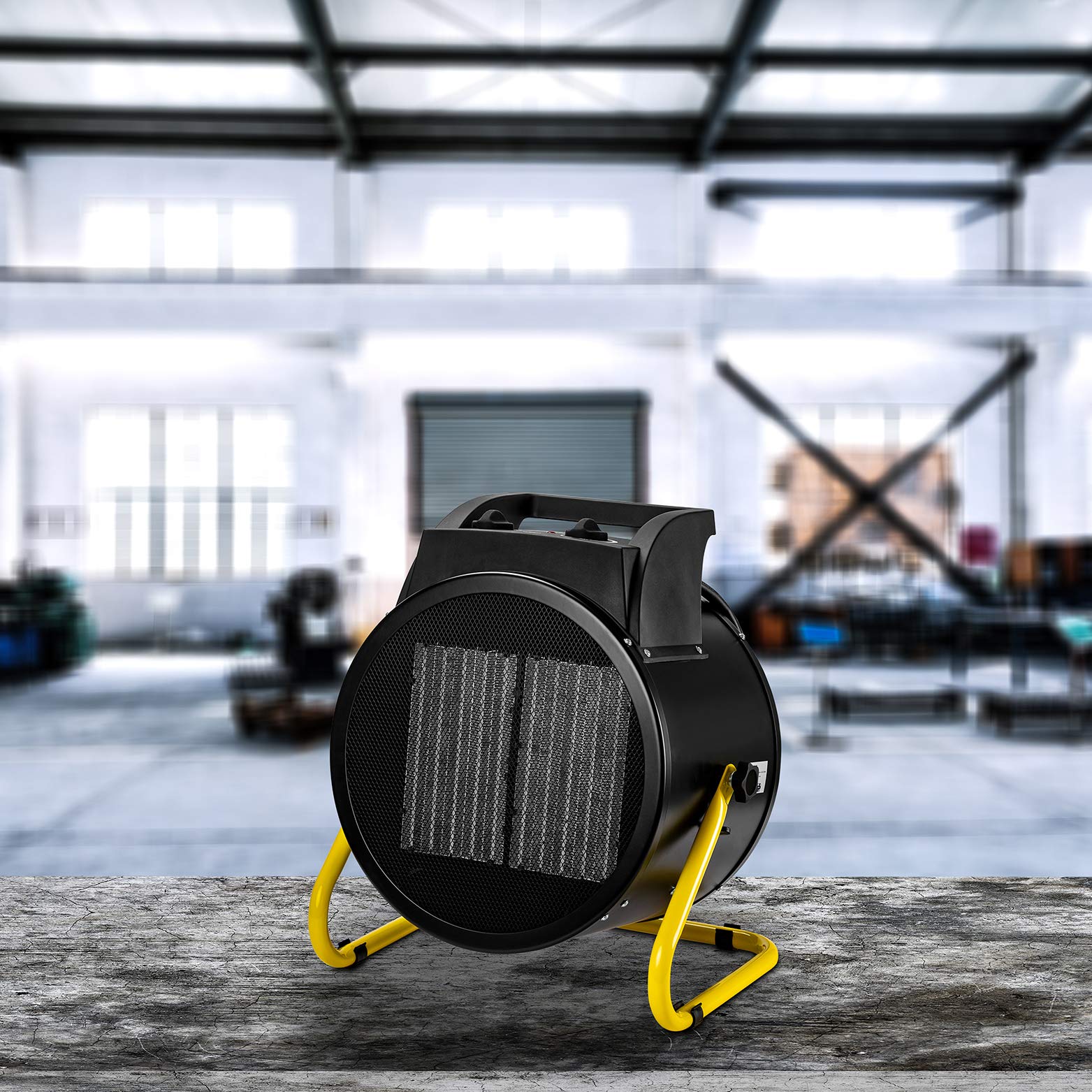 Nervy Termoventilatore Professionale in Ceramica Industriale da Lavoro Termostato Regolabile Aria Calda e Fredda IPX4 (9000 Watt)