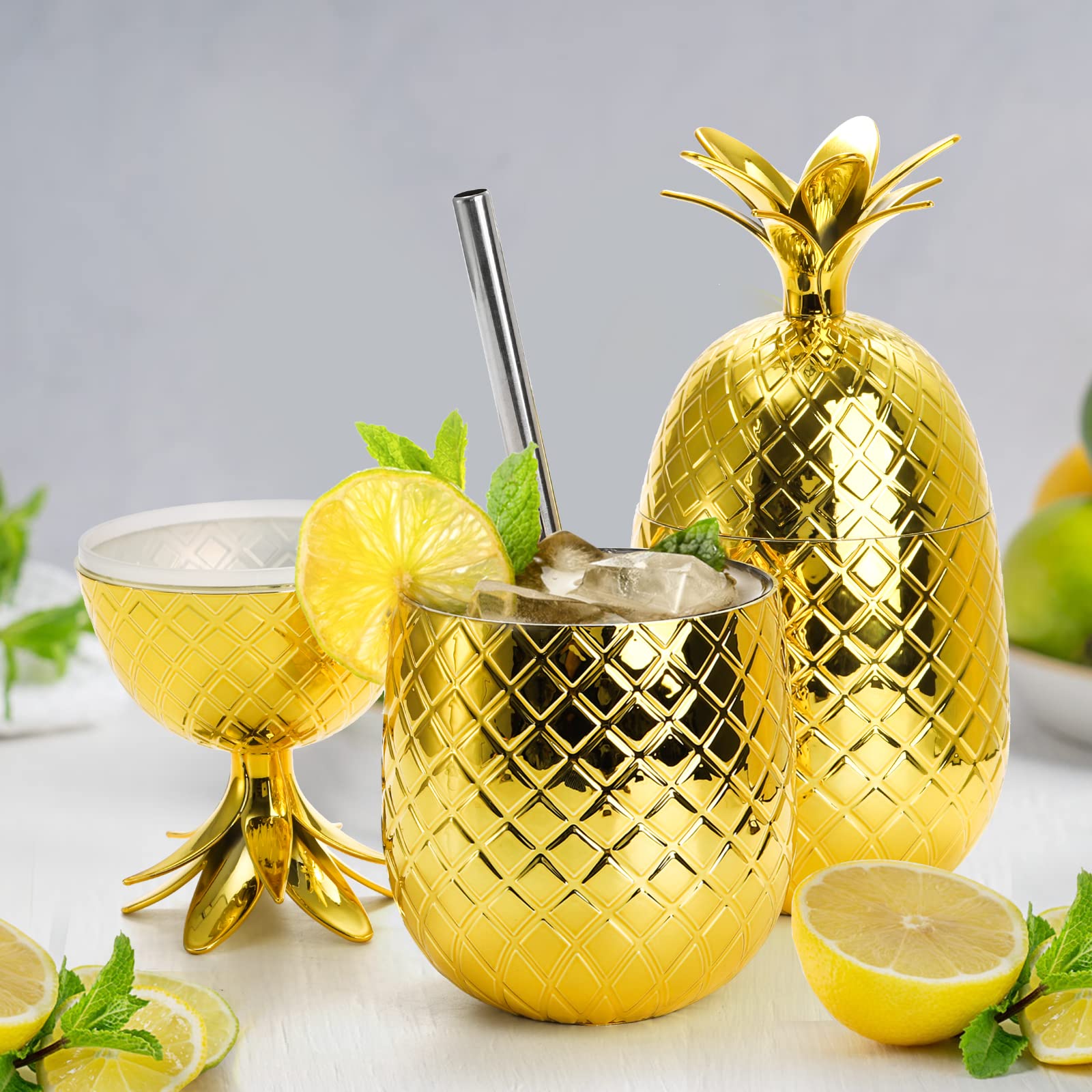 Amazon.com | Okllen 2 Pack Plastic Pineapple Drink Cups, 16 OZ  display picture 1