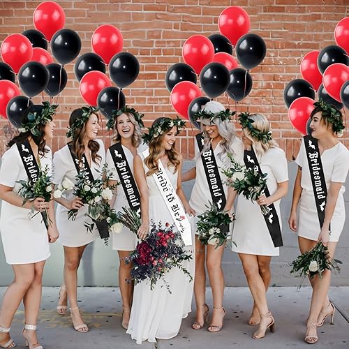 Miniatura 4 de Serencatcher Juego de bandas para despedida de soltera, banda gótica para novia y dama de honor para decoración gótica de despedida de soltera,