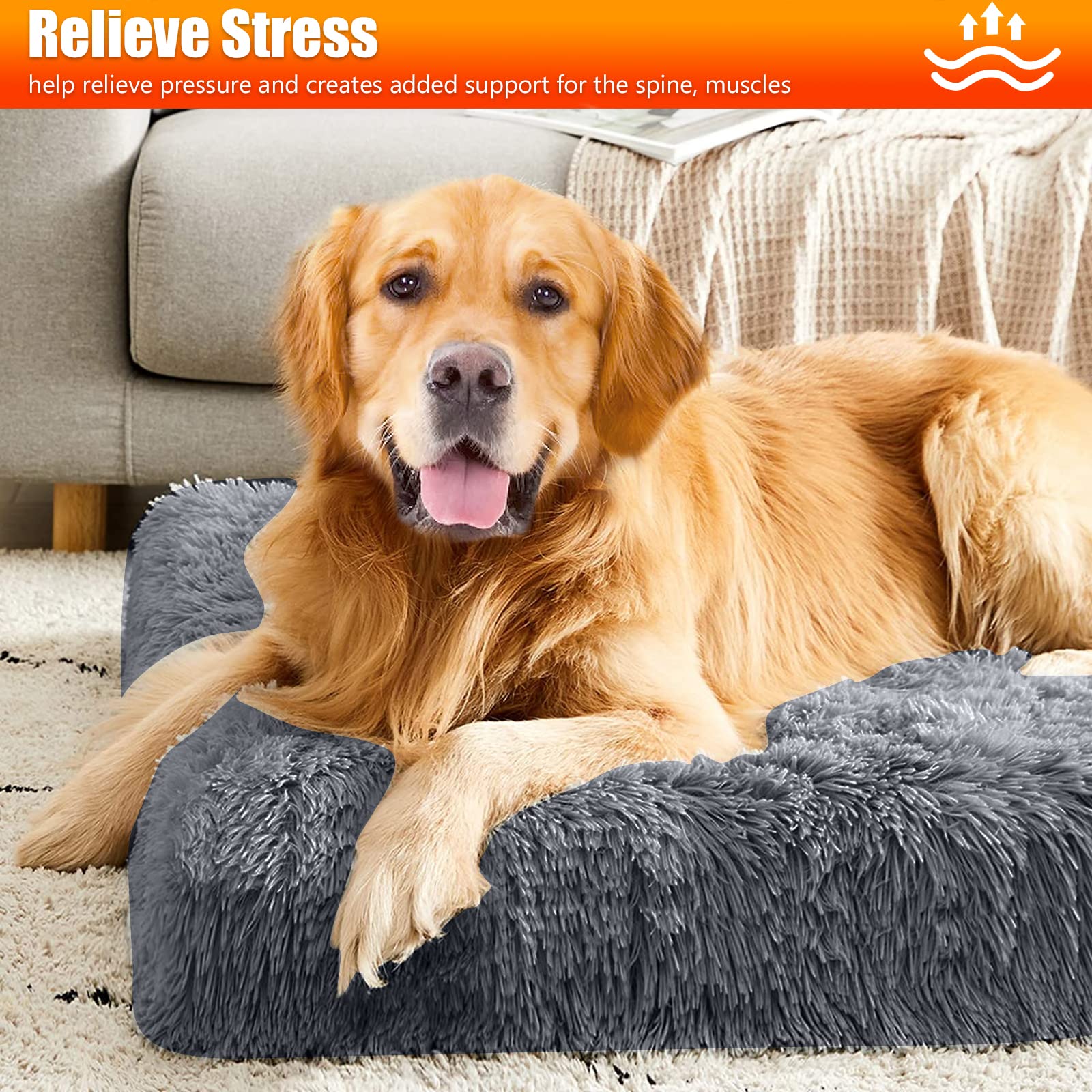 PETCUTE Materassino Cane,Letto per Cani con Rivestimento Sfoderabile,Caldo Morbido Soffice Cuccia Cane per Grande Media Piccola Cani e Gatti, Lavabile Cuscino Antiscivolo Lettino per Animali Domestici