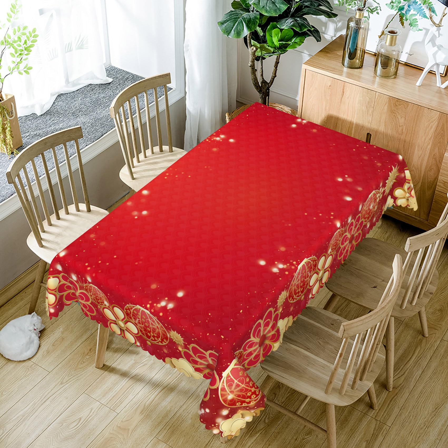 YIDAKO 3-Pack Chinese New Year Plastic Tablecloths - 54x108 Inch, Disposable, Dragon 2024 Design