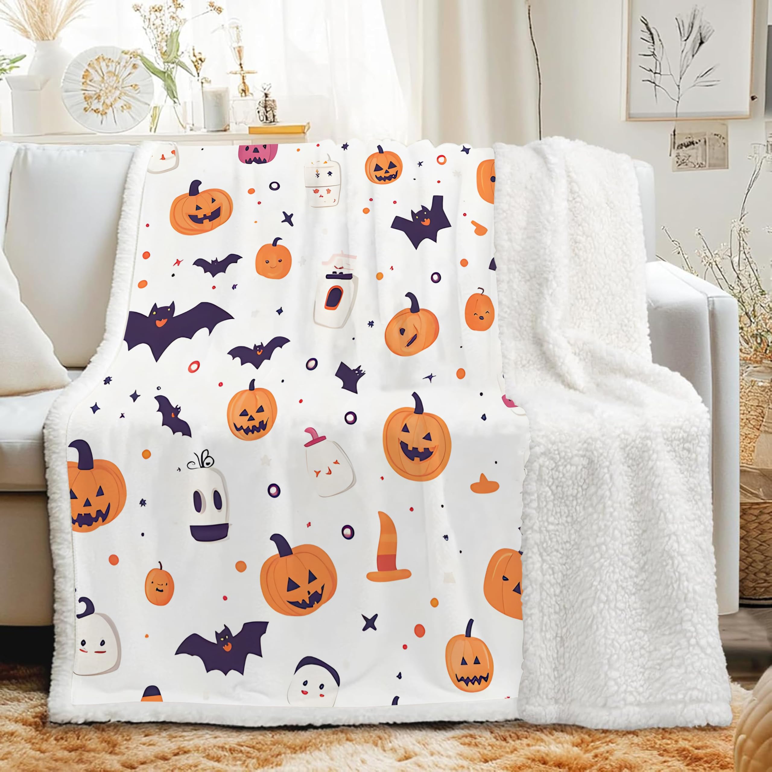 Plaid Sherpa Halloween idéal pour réchauffer vos soirées d'hiver cocooning devant la TV