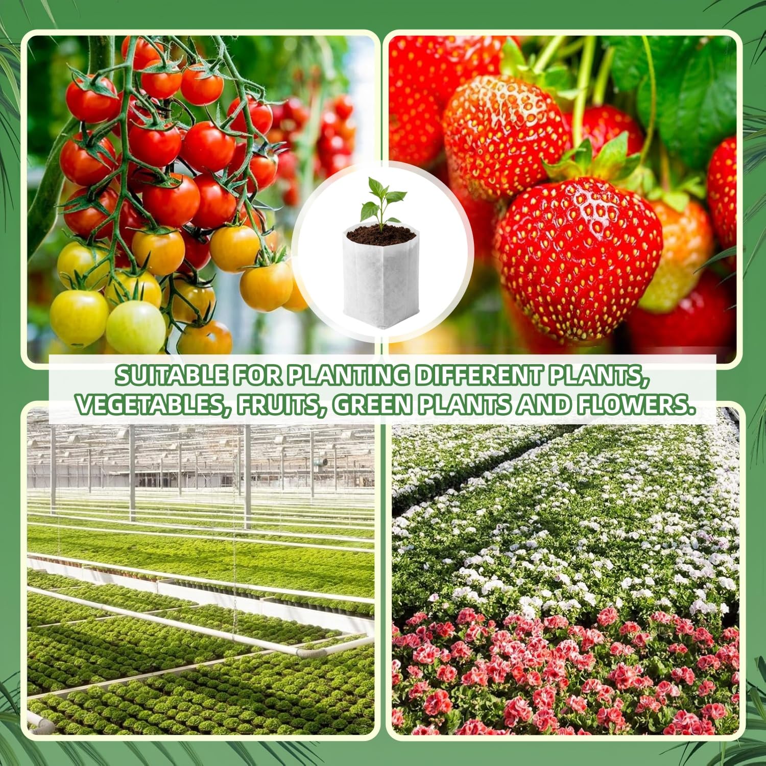 600 Piezas Bolsas de Cultivo de Plantas, Bolsas de Vivero Planta de Tela no Tejida, Bolsa de Tela para Macetas, Biodegradable, Transpirable, para Verduras, Flores y Frutas en Granjas (12.5×17.5cm) — view 7
