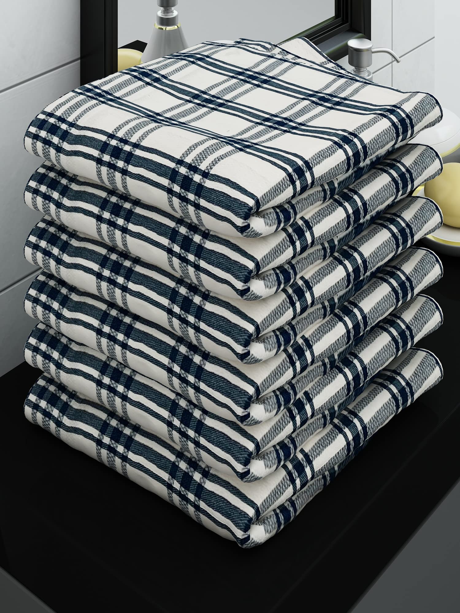 Athom Living Eco Saviour Premium Cotton Bath Towel Luxar White (Pack of 6)