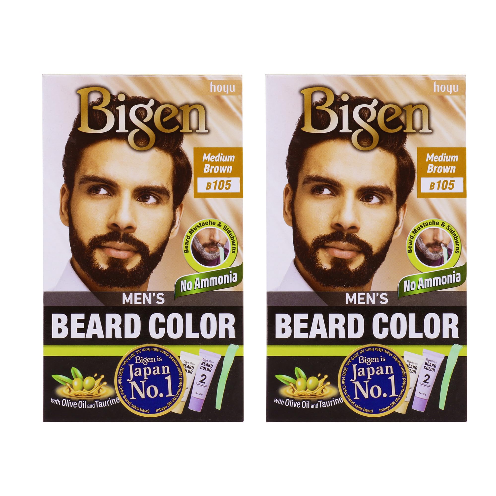 Bigen Men's Beard Color Medium Brown - B105 (Pack of 2)-image-10