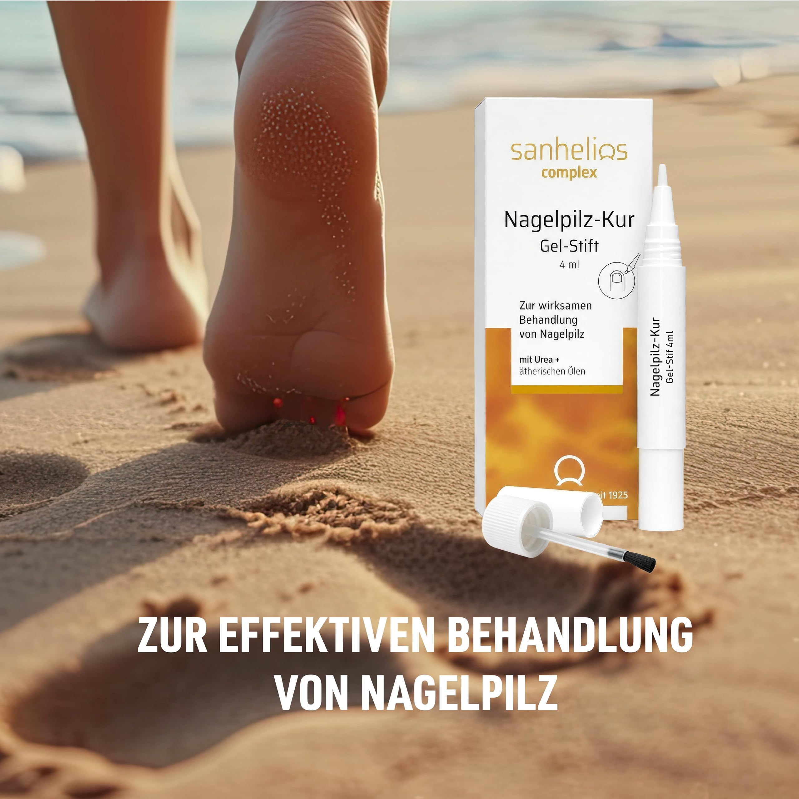 Sanhelios Pióro żelowe do leczenia grzybicy paznokci | skuteczne leczenie grzybicy paznokci | udowodnione działanie* | bez pilników | z biotyną i olejkami eterycznymi