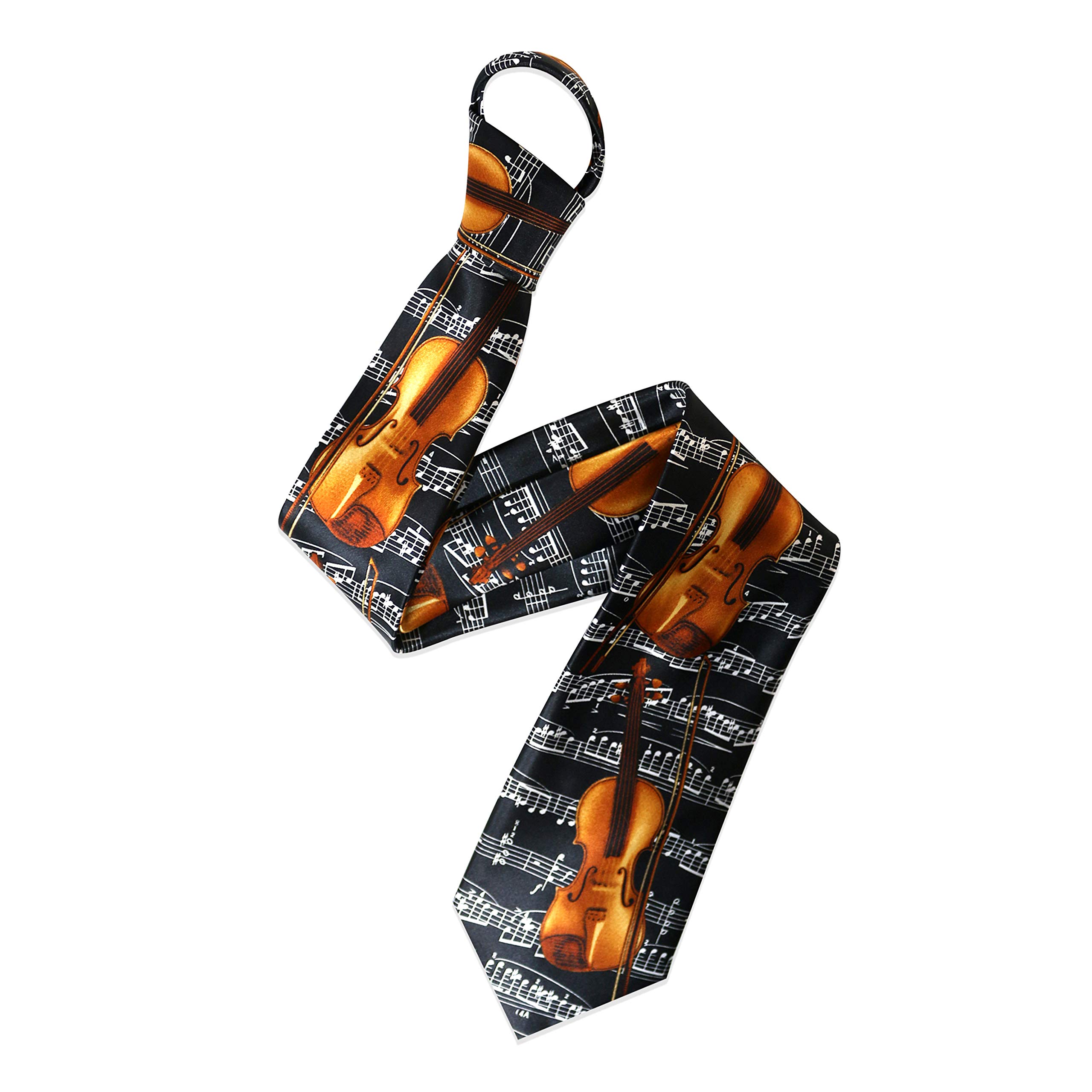 The Tie Company Men's 14 - Violins On Black Sheet Music The Tie Co™ Printed Collection Wide Ties - Musical/Usa/Novelty (14 - Violins On Black Sheet Music)