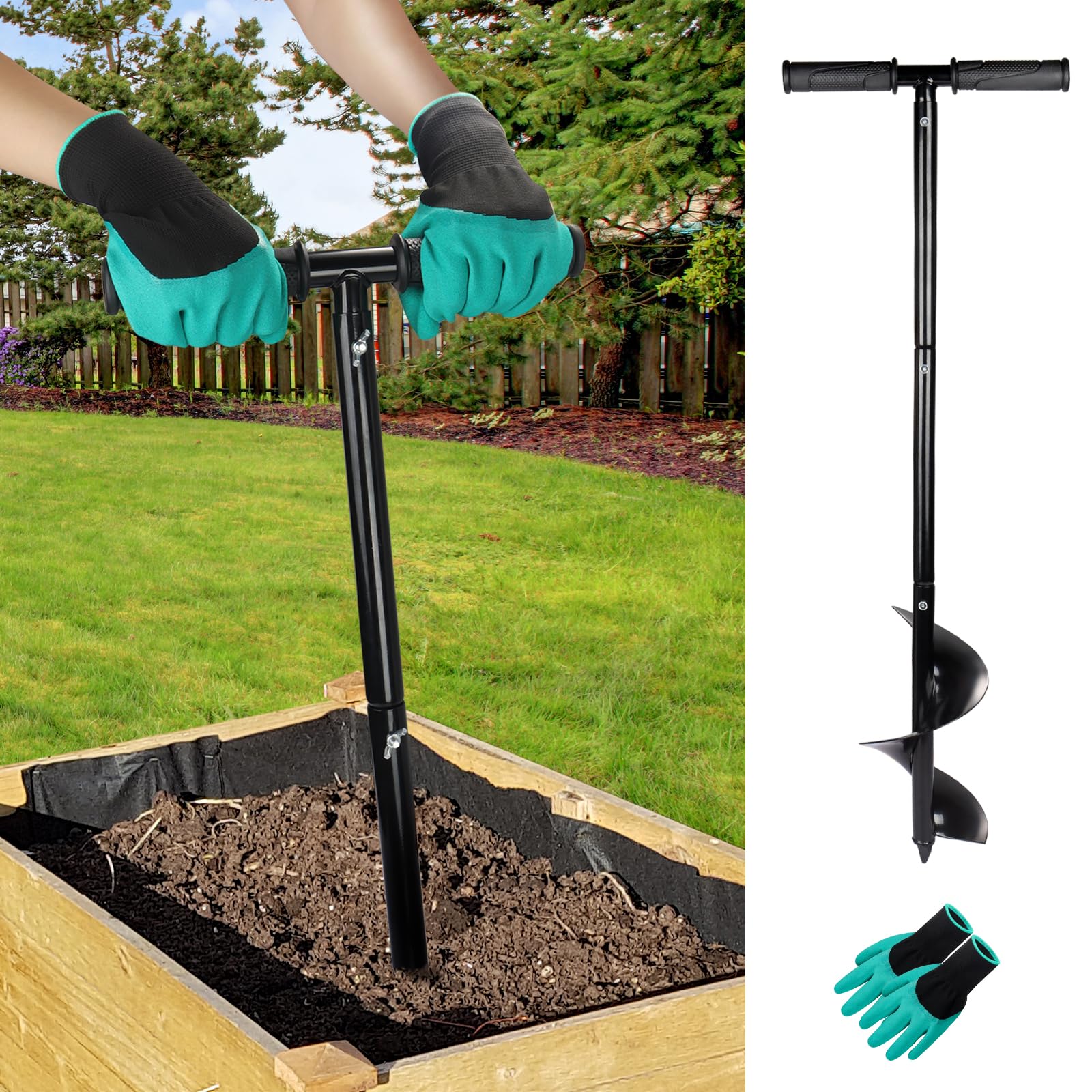 Compost Aerator Tool Turner and Mixing Tool for Outdoor Compost Tumbler Bins Bags, Composting Accessories