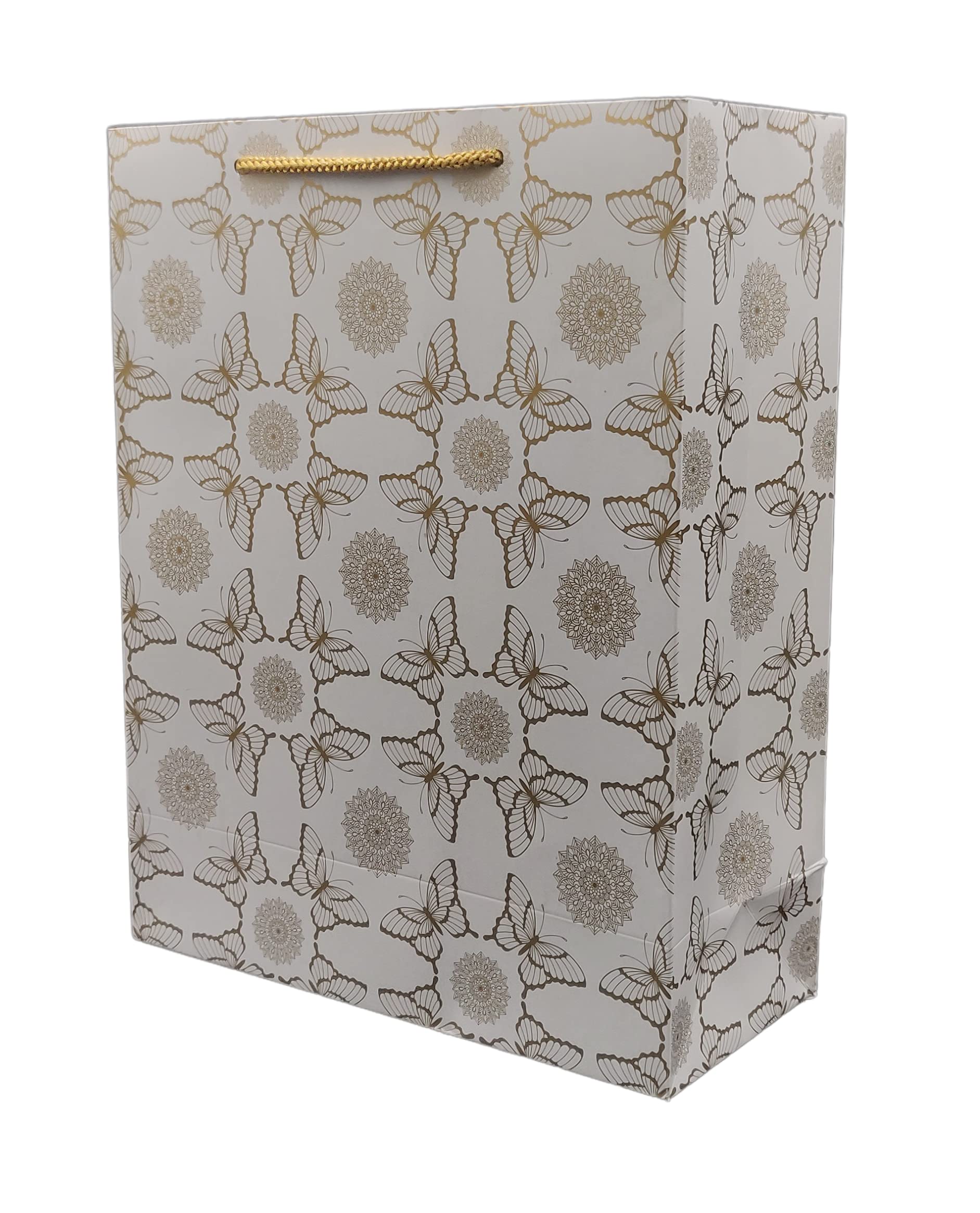 Arrow Paper Products Golden Butterfly Printed Paper Gift Bags for Baby Shower Return Gift, Small Presents, Weddings, Birthday, Holiday Presents (Pack of 60, 24.13 x 10.16 x 30.48 cm) (B09FGVFRR6) Amazon Price History, Amazon Price Tracker