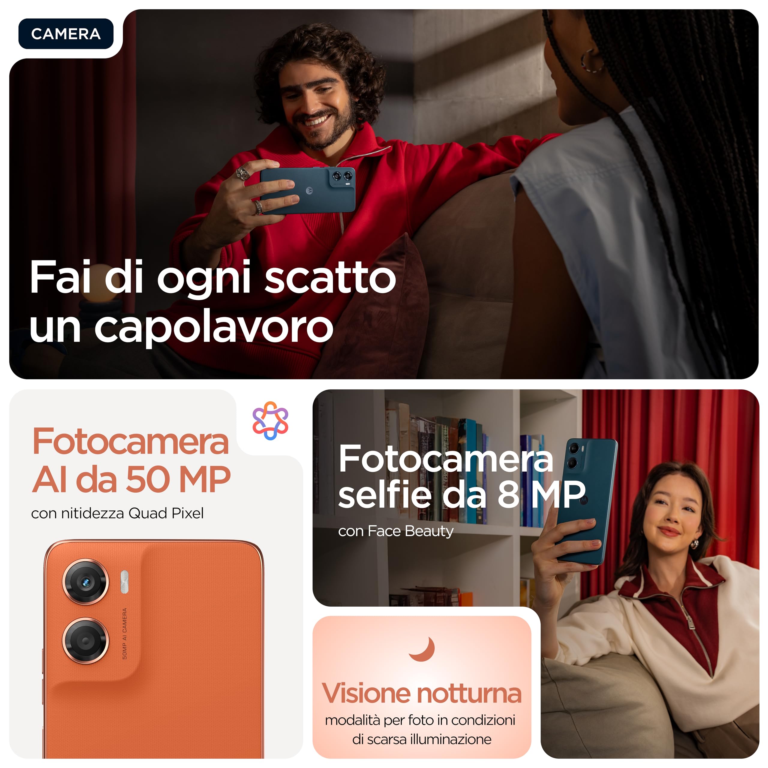 Motorola moto g06 (4/256GB, Fotocamera 50MP+flicker cam, selfie 8MP, Display HD+ 6.88", MediaTek Helio G81 Extreme, 5200mAh, Android 15), Arabesque