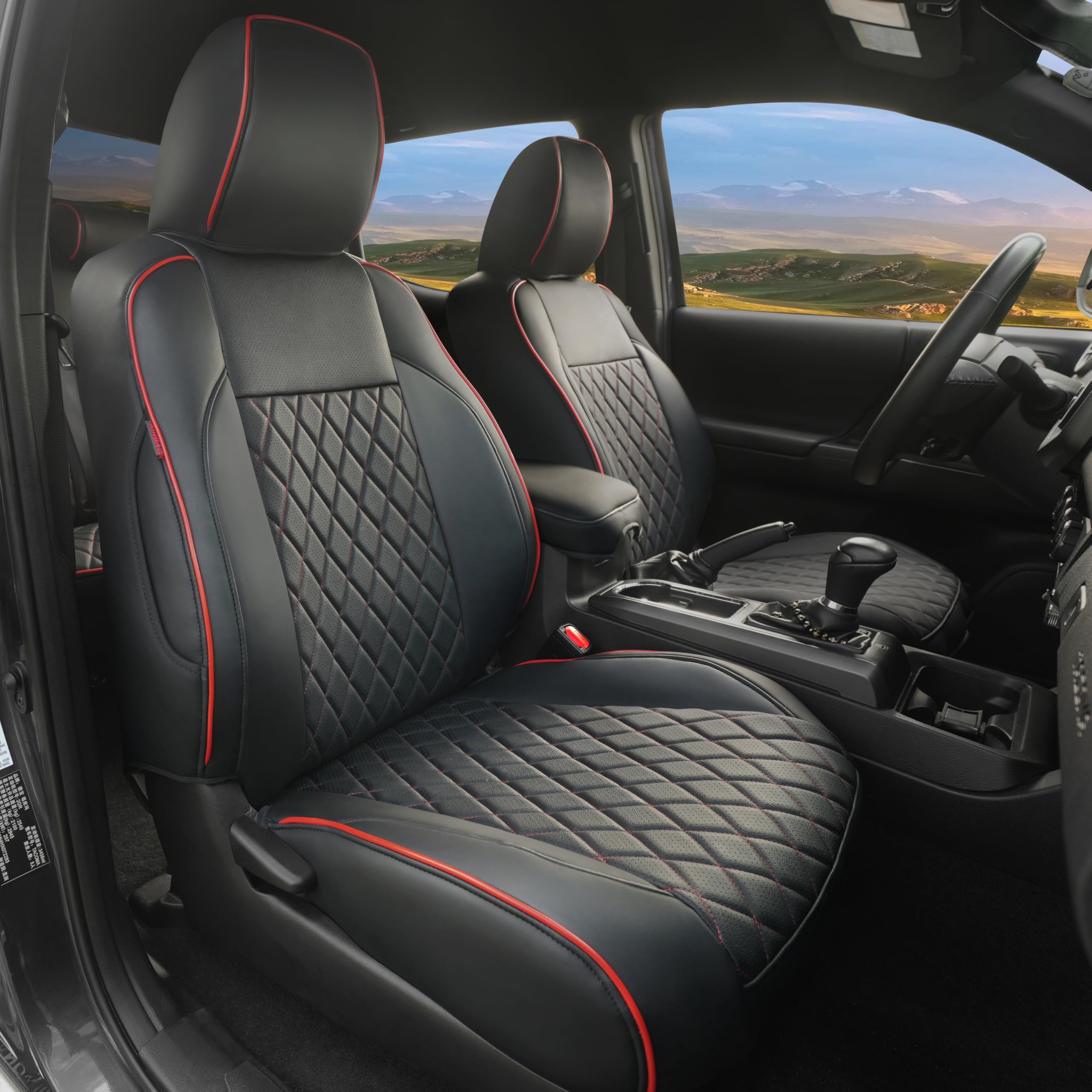 Lolcar Custom Fit Tacoma Car Seat Covers for Select Toyota Tacoma (Petrol) 2024 2025 2026 Double cab SR,SR5,TRD Sport,TRD Off-Road,Limited -Full Set,