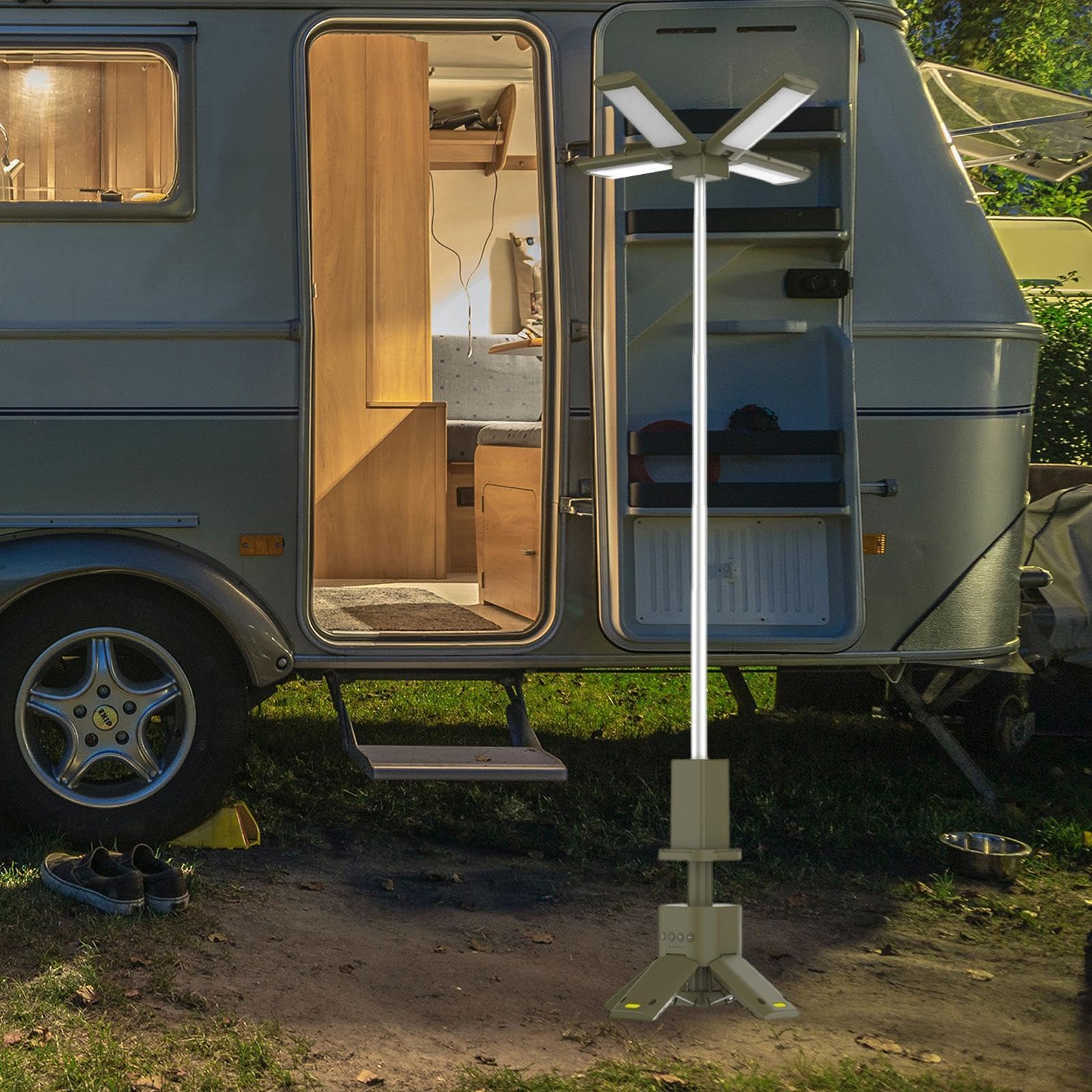 Camping Licht LED Arbeitslicht USB wiederaufladbare Camping Laterne für Wandern Garten Terrasse, GrÜn