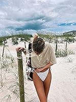 Vista 4 de Remidoo - Camiseta informal de manga corta para mujer, cuello redondo, corte amplio, con estampado de arcoíris