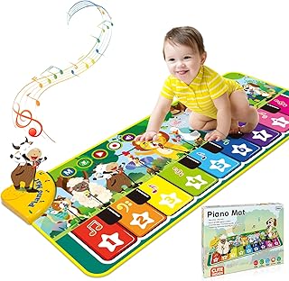 Gralal Piano Mat Baby Toy from 1 2 Years Boy Girl Music Mat 10 Animal Sounds and 9 Piano Keys Children's Toy from 1-3 Years, Gift 1 2 Year 1st Birthday Boy Girl Motor Skills Toy
