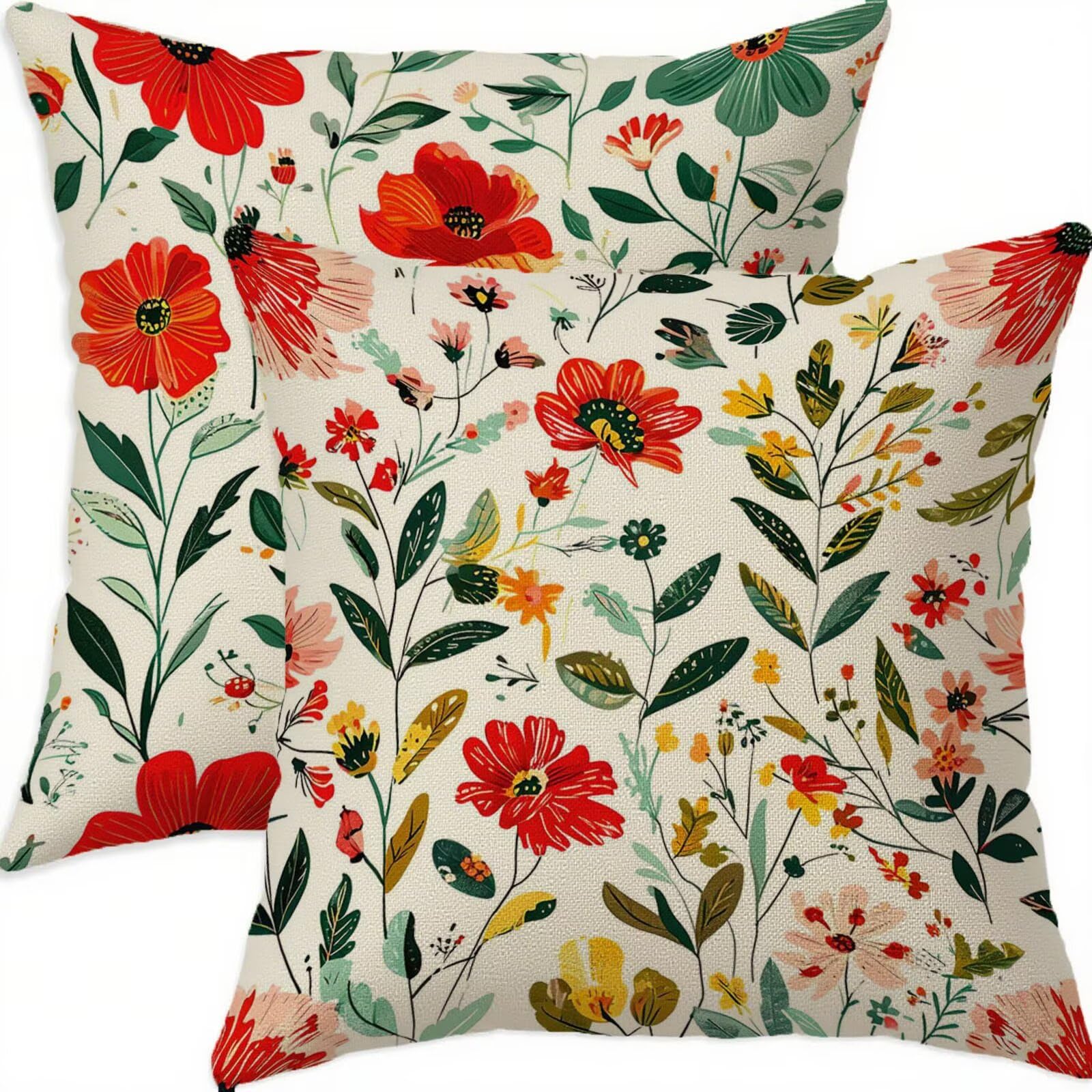 Housse de coussin rouge 60x60 pour un salon cosy et coloré
