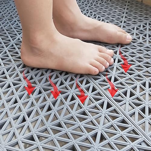 Miniatura 5 de Paquete de 12 alfombrillas de goma antideslizantes de 12 x 12 pulgadas para cojín de ducha, tamaño DIY, antideslizante, para baño, azulejos,