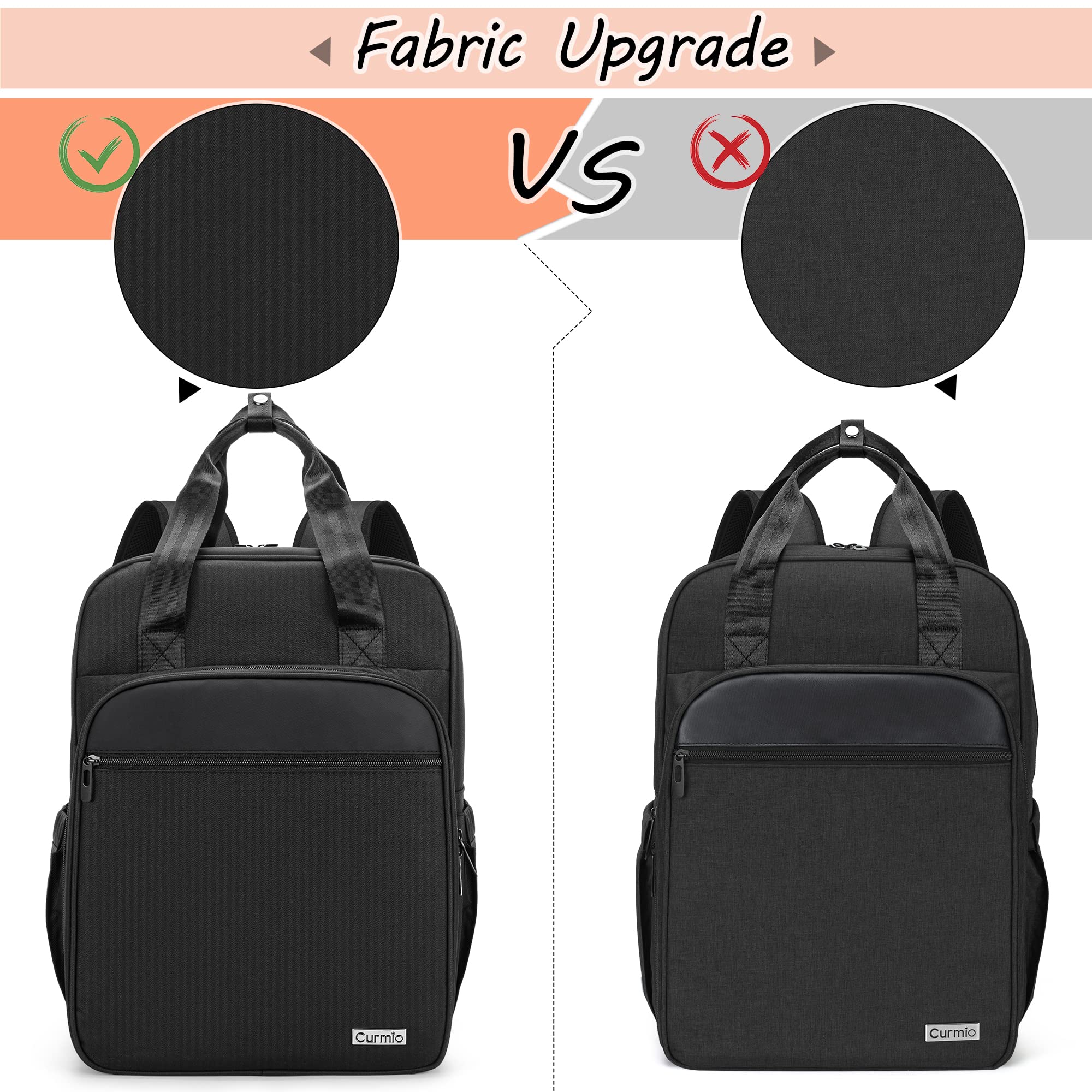 CURMIO Borsa da barman Borsa da viaggio Kit da barman Zaino con scomparti imbottiti, Borsa da trasporto portatile per set di attrezzi da bar, perfetta per feste all'aperto in casa, SOLO borsa, Nero