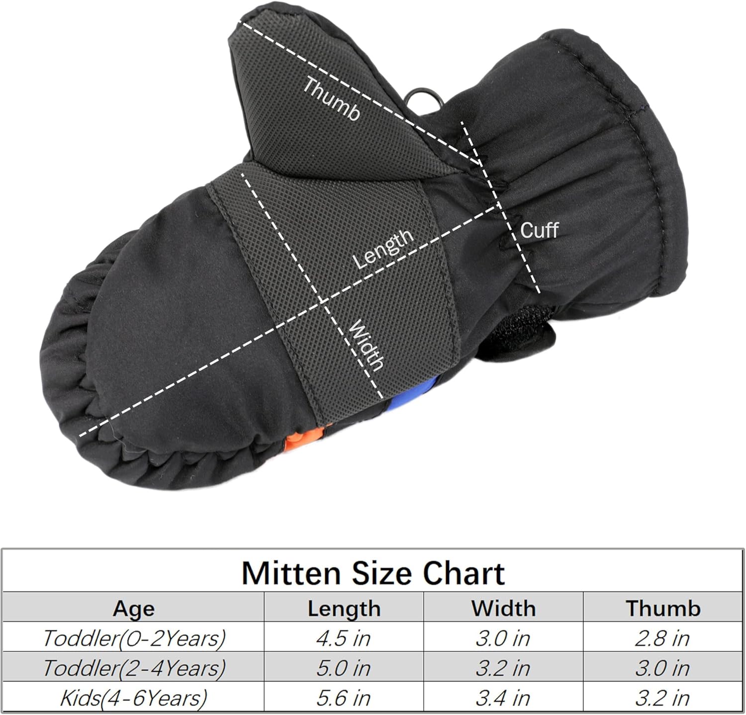 F Flammi Toddler Kids Snow Mittens with String Waterproof Ski Mittens Thinsulate Winter Gloves for Baby Girls Boys - Image 7