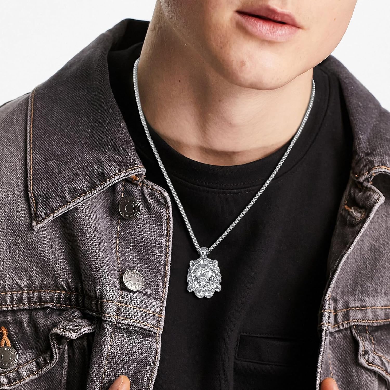 Palpitate Lion Head Necklace for Men 925 Sterling Silver Lion Pendant for Men Gift for Father Son Boyfriend Husband Brother Masculine Jewelry - Image 6