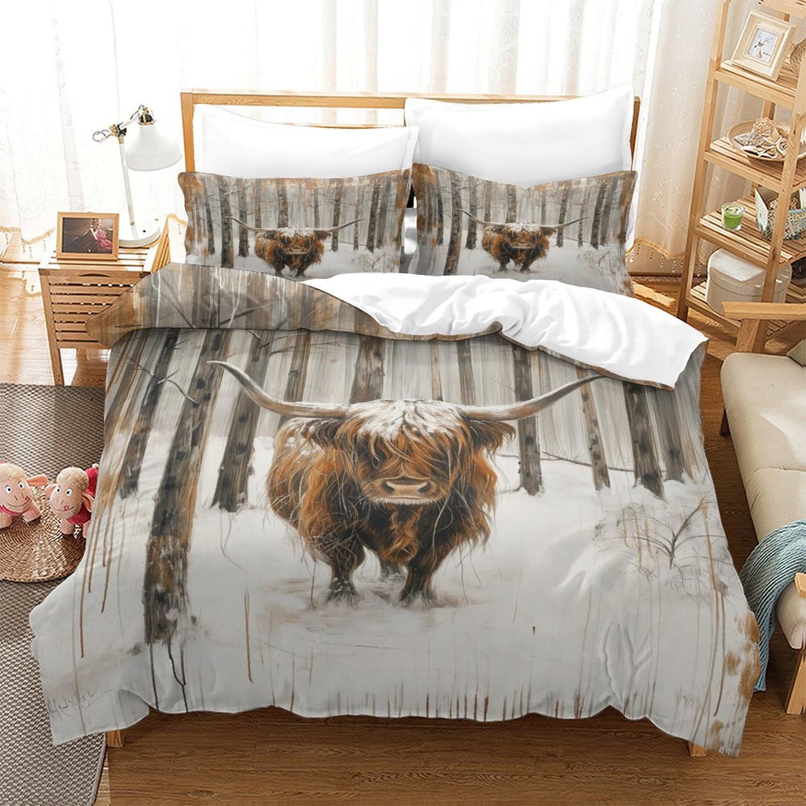 Housse de couette anti-transpiration 260x220 Highland chattle pour lit Super King ultra doux