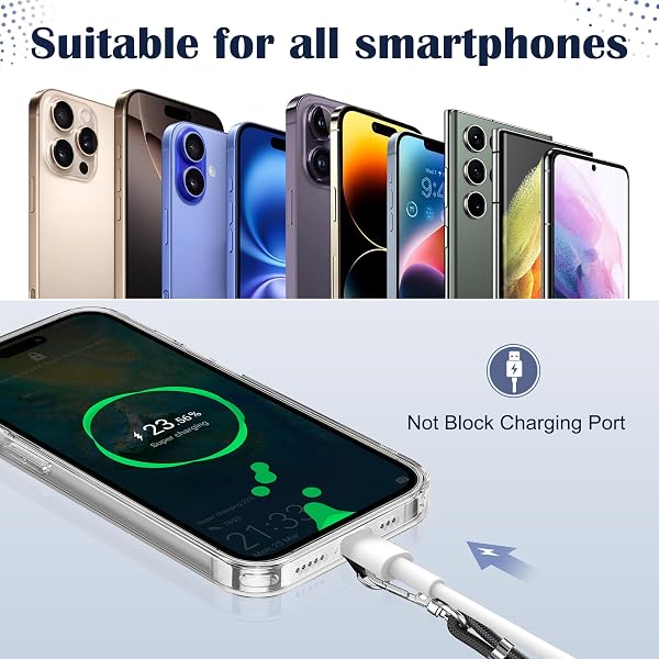 COCASES Universal Mobile Phone Strap with 2 Pads, Mobile Phone Lanyard for Hanging with 2 Patches, Nylon Mobile Phone Strap, Compatible with Any Smartphones, Neck Strap, Removable for Most Cases, Dark Black - 5