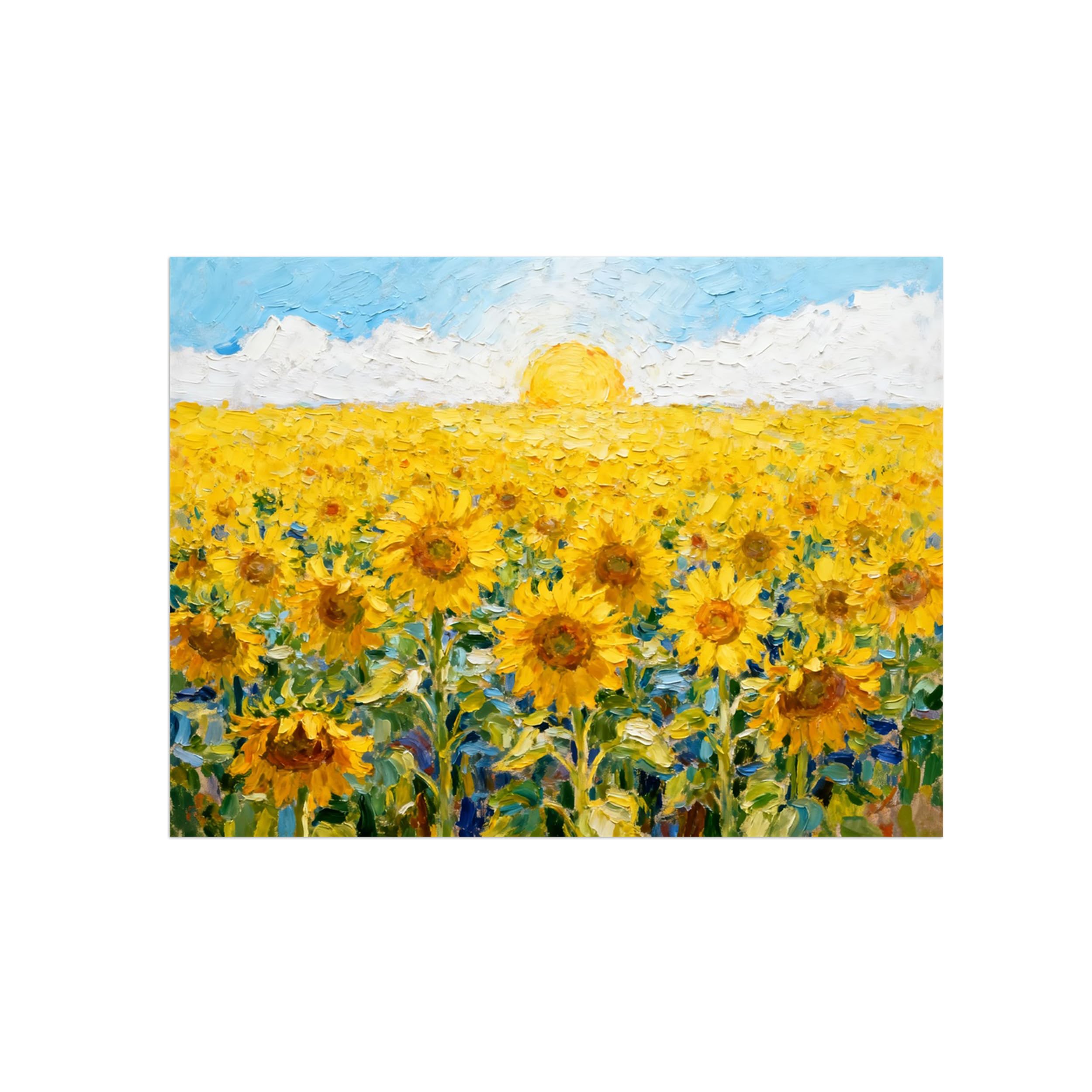 OZPWBVY Sunflower Landscape Canvas Wall Art Picture 60x80cm Unframed