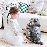 Vista 3 de IKASA Juguete de peluche realista de búho gigante, 17 pulgadas, grande, grande, lindo, suave, enorme, juguetes de peluche para niños, niñas, niños