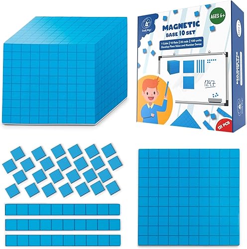 Miniatura 6 de Simply magic 26 carteles educativos para niños y 131 piezas de base magnética de diez bloques