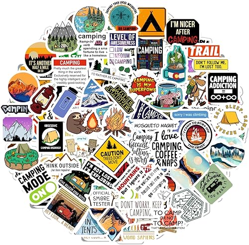 Miniatura 1 de BulbaCraft 100 calcomanías divertidas para campamento regalos de campamento, calcomanías de campamento, calcomanías de planificador de campamento,