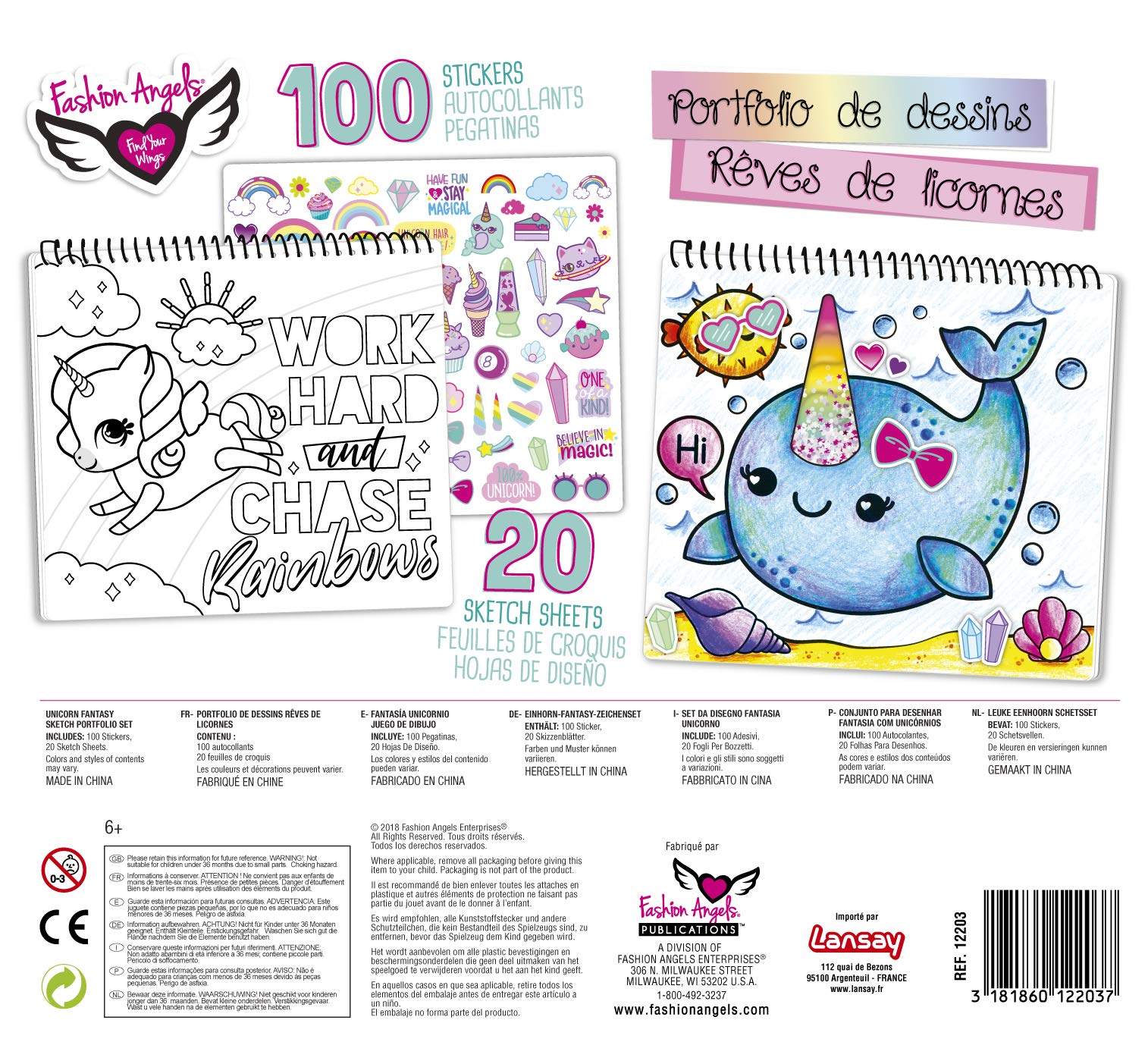 Fashion Angels - Portfolio de dessins rêves de licornes - Lansay