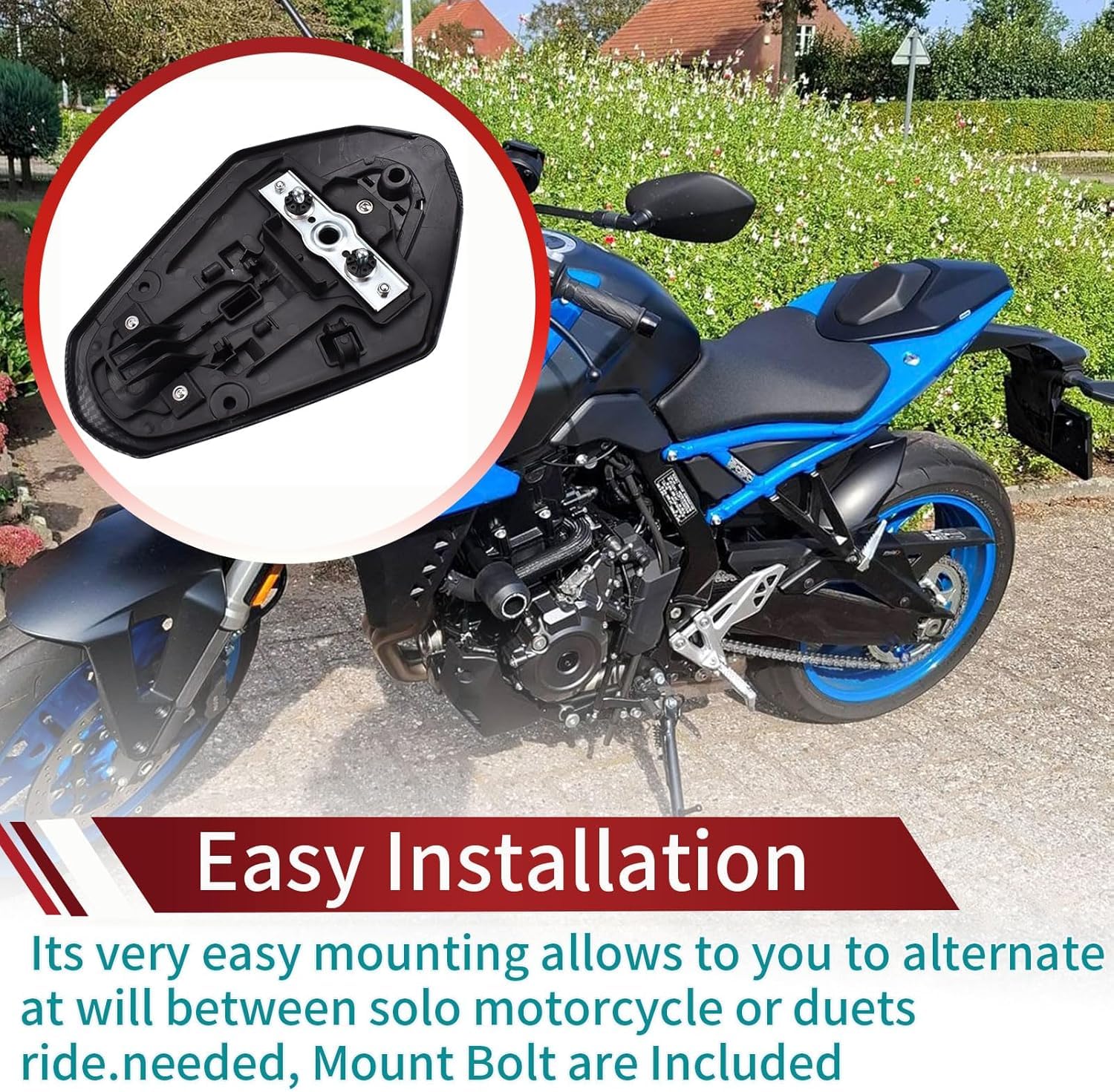 Motorrad GSX8R Sozius-Rücksitzabdeckung, Solo-Verkleidung, passend für GSX-8S GSX8S 2023–2024 GSX-8R Zubehör 2024 2025 (Hellschwarz)