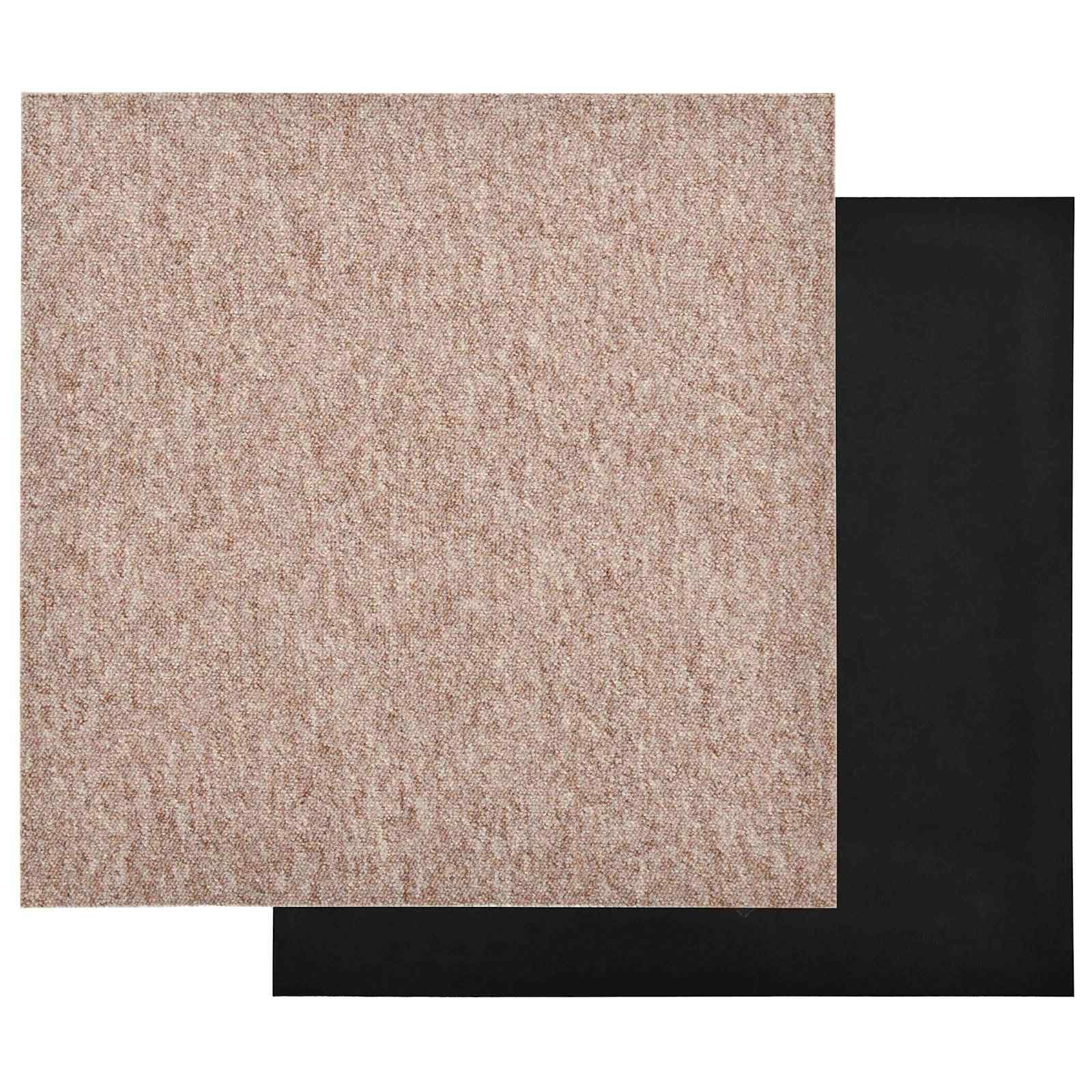 Teppichfliesen Set 20 Stück Beige 50x50 cm 100% Polypropylen Modernes Design Robust und Langlebig für Living Room Bedroom Küche Flur