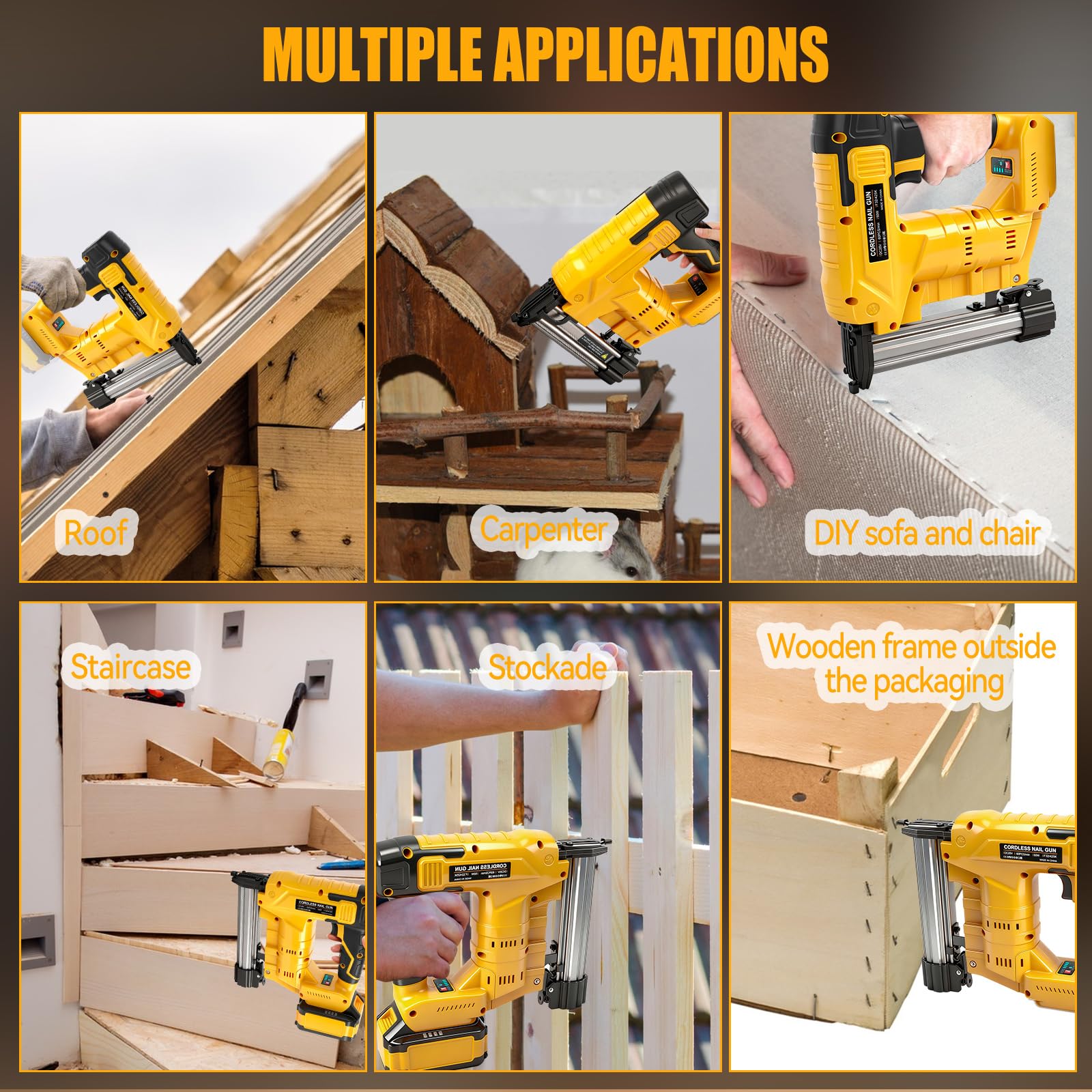 Dewalt 20V Akku-Nagler, bürstenloser Nagler, 18GA, 1000 Nägel und Klammern