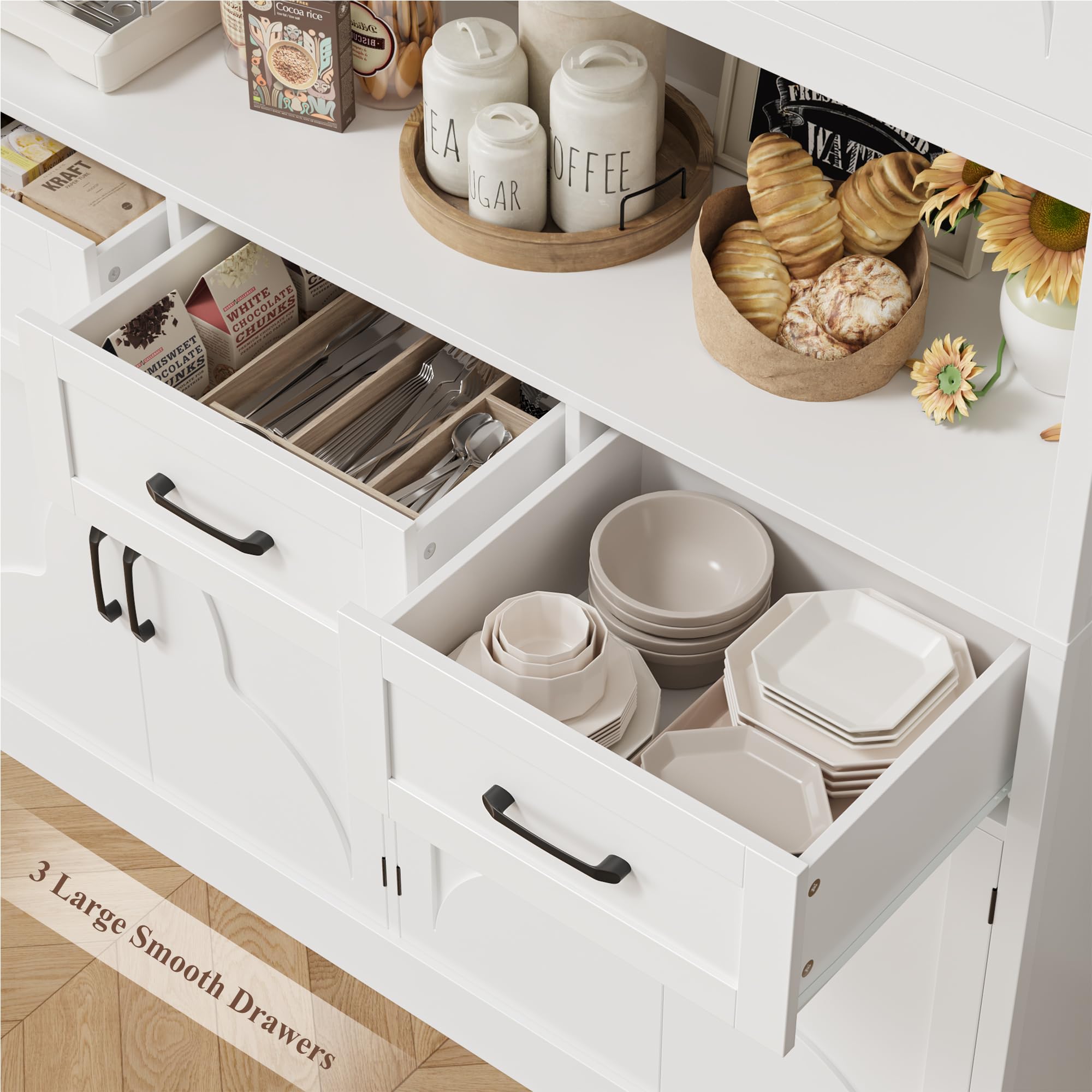 Amazon｜HITHOS 高さ76インチ キッチンパントリー収納キャビネット 幅