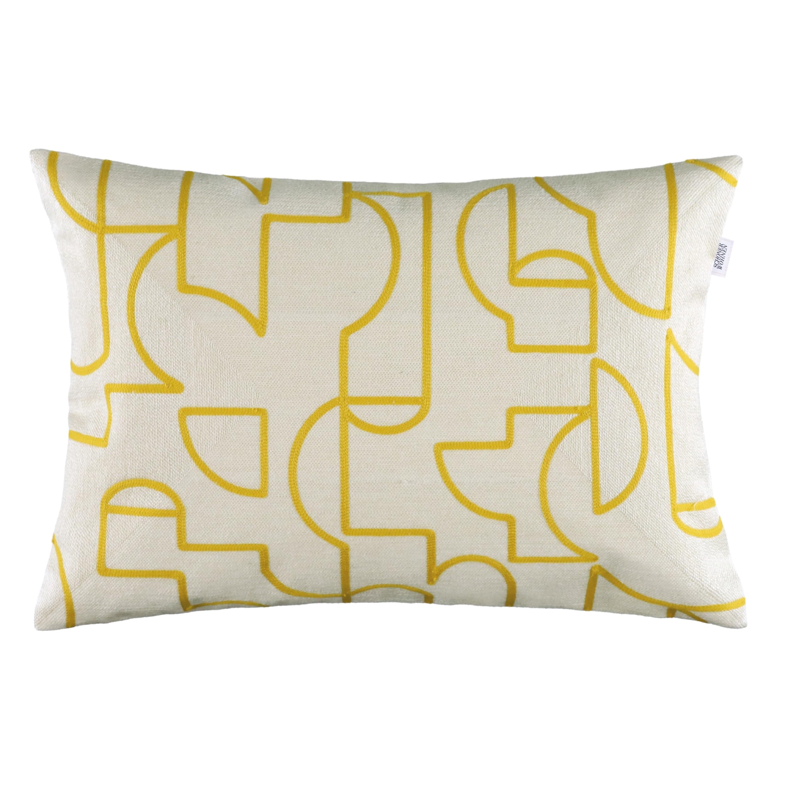 Premium Kissenbezug 40x60cm Gelb - Grafisches Muster - Baumwolle-Mischgewebe - Weiche & strapazierfähige Kissenhüllen mit Reißverschluss - Kissenbezüge perfekt für Deko-Kissen, Sofa & Bett
