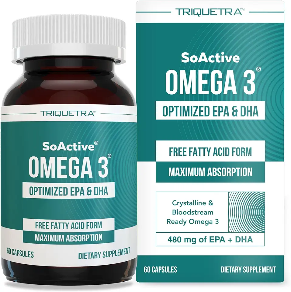 SoActive® Omega 3 EPA &amp; DHA | Free Fatty Acid Form Omega 3 | Near Perfect Absorption – Up to 95% Absorption Rate | Bloodstream Ready EPA &amp; DHA – More Effective Than Fish Oil &amp; Krill Oil (6