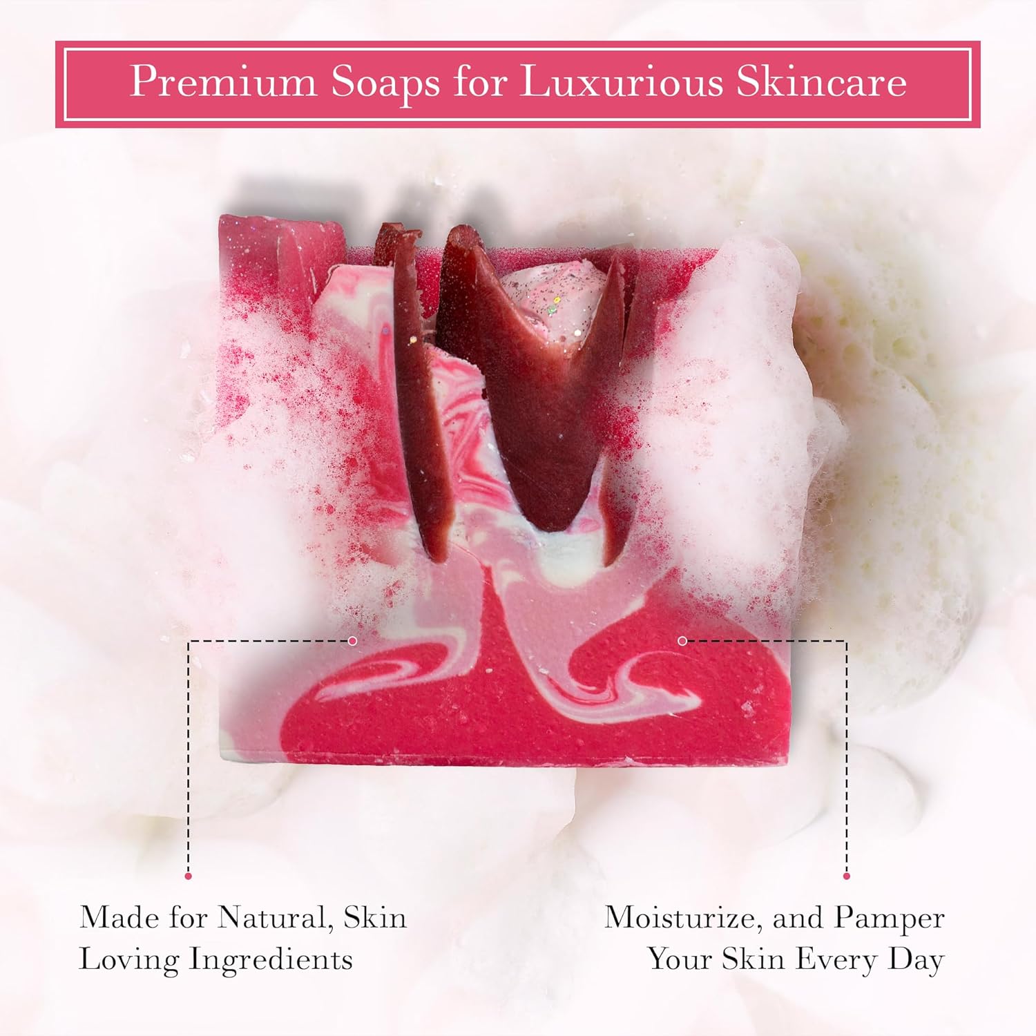 FinchBerry Rosey Posey Gift Set - Ideal Gifts Romantic Occasions, Anniversaries, Birthdays, Women’s Day, Housewarming, or Get Well Soon - Spa Gift Set With Handmade Soap, Fizzy Salt Soak & Soap Dish