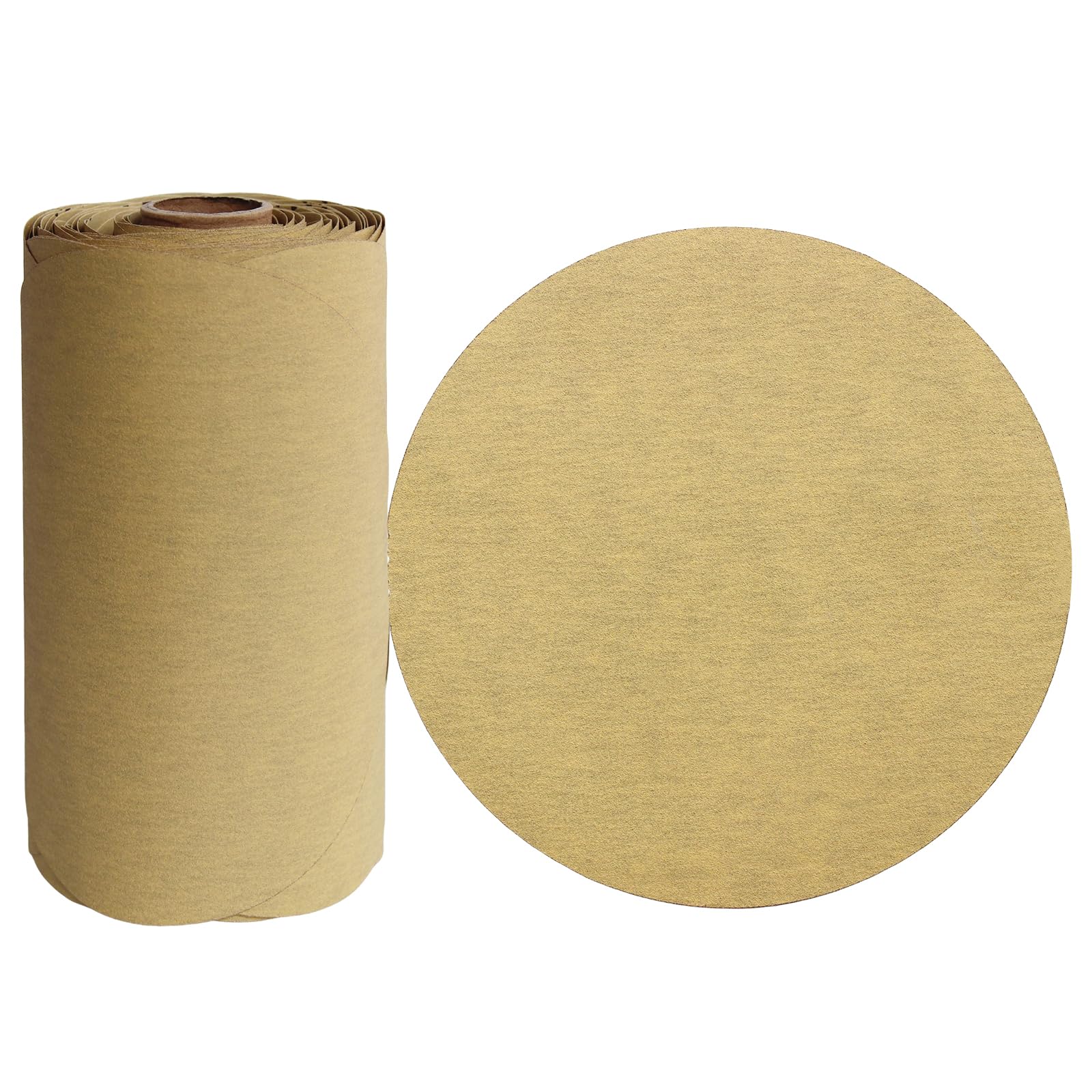 Glowentix 100 PCS 6 Inch PSA Sanding Discs 320 Grit Adhesive Backed Sandpaper Roll Sticky-Back Sandpaper for DA Sander Self Stick Aluminum Oxide Round