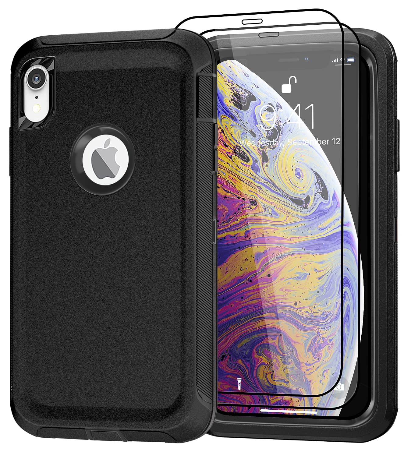 Case for iPhone Xs Max Case with 2 Screen Protector, Full Body Protection Heavy Duty Phone Case, Drop-Proof Shockproof Military Grade Cover for Apple