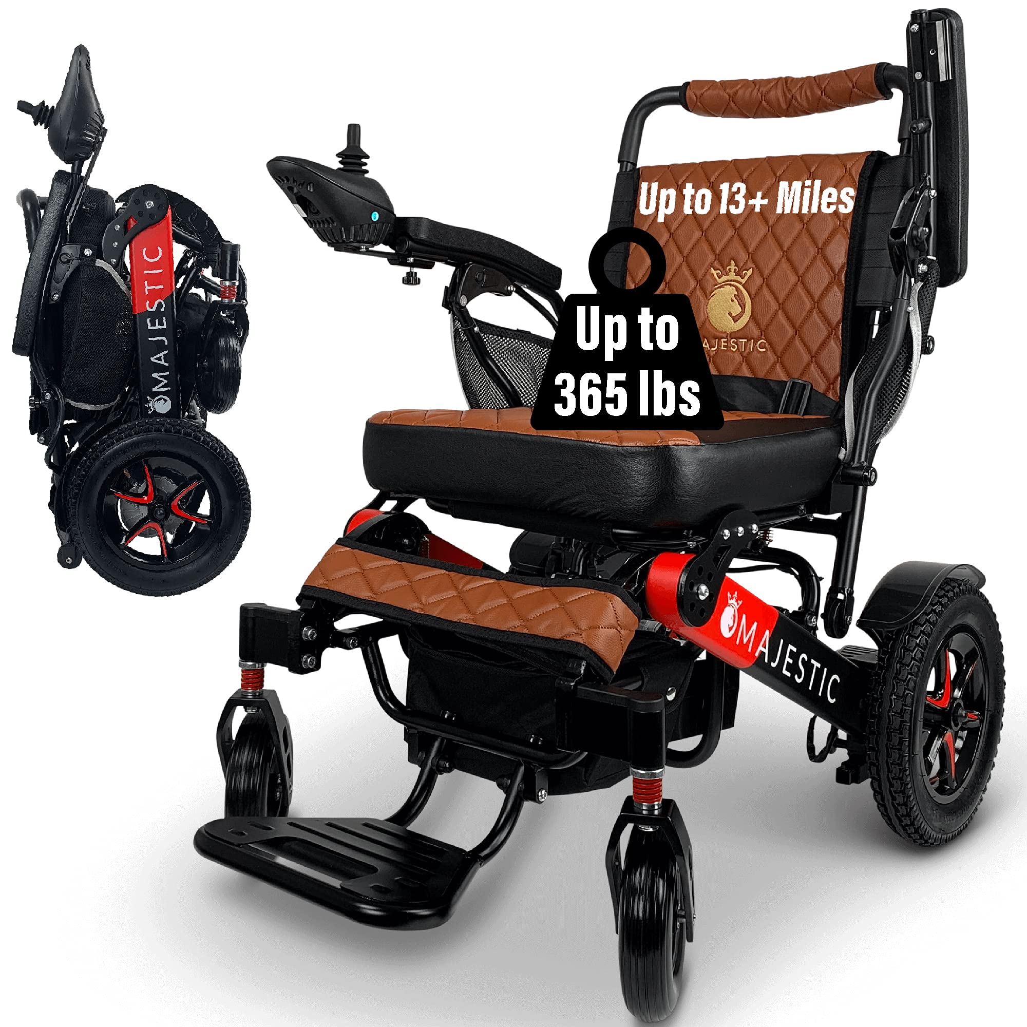MALISA Electric Wheelchair for Adults, Folding All Terrain Lightweight