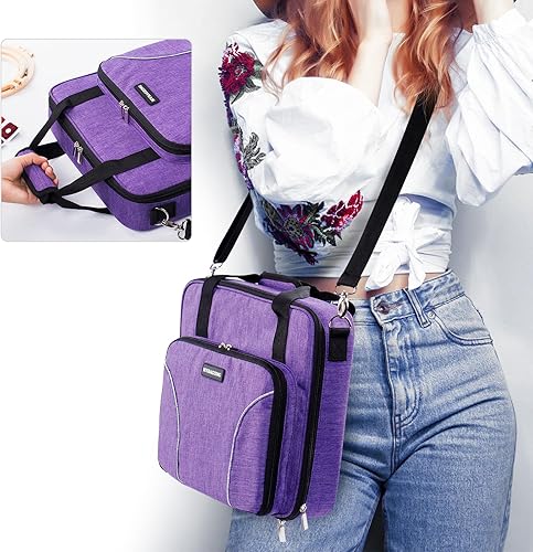 Miniatura 18 de Bolsa grande para proyectos de bordado - Organizador de suministros de punto de cruz - Bolsa de kits de bordado - Almacenamiento y organizador Gris