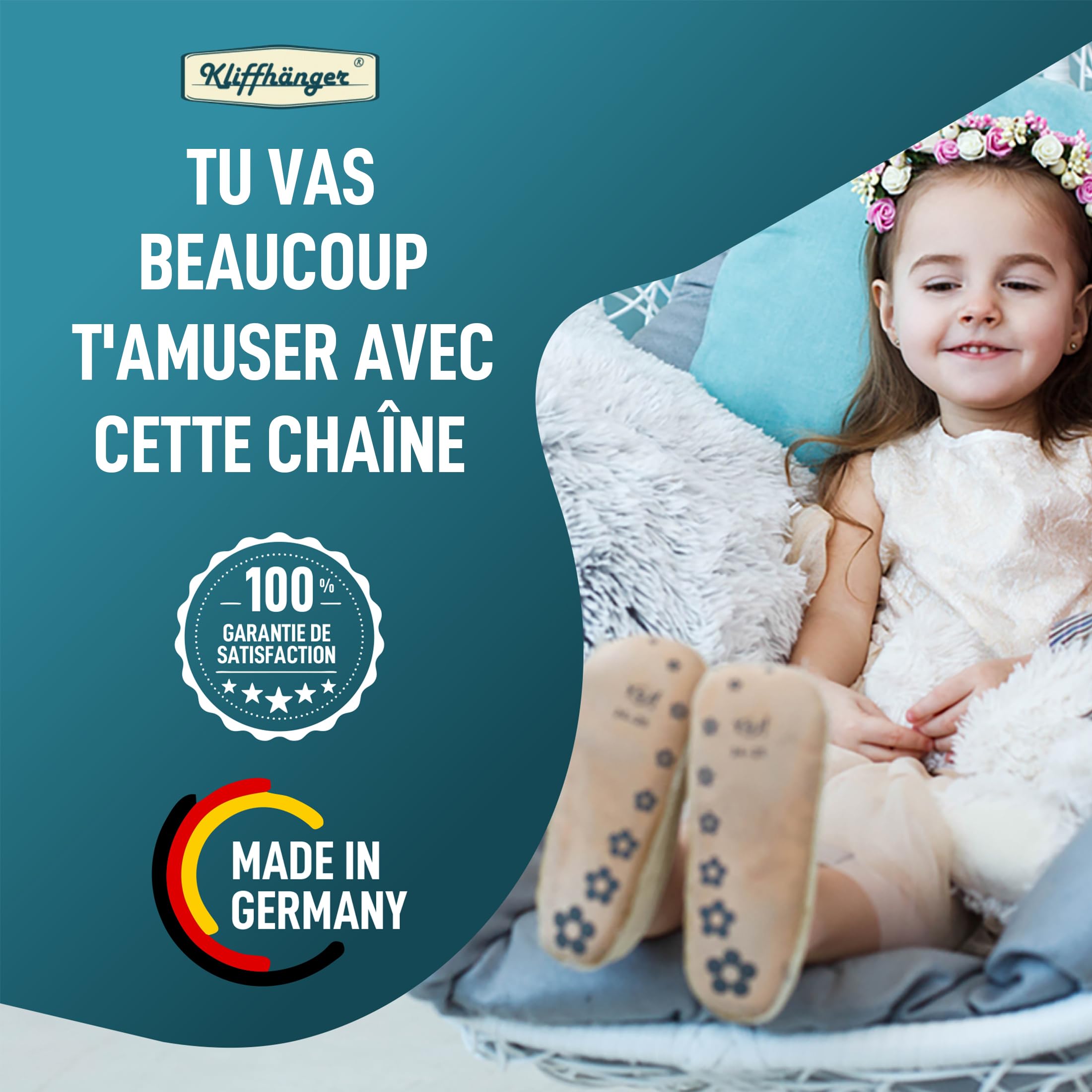 KLIFFHÄNGER Chaîne avec Deux mousquetons, Fixation Variable pour Chaise hamac (Chaîne 30 cm Double Pack)