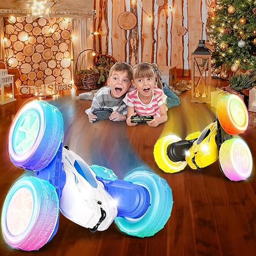 Miniatura 6 de Coches de acrobacias de juguete a control remoto de 82.4 F, Monster Trucks de control remoto 4WD 2.4Ghz RC Rock Crawler con faros, luces de rueda,