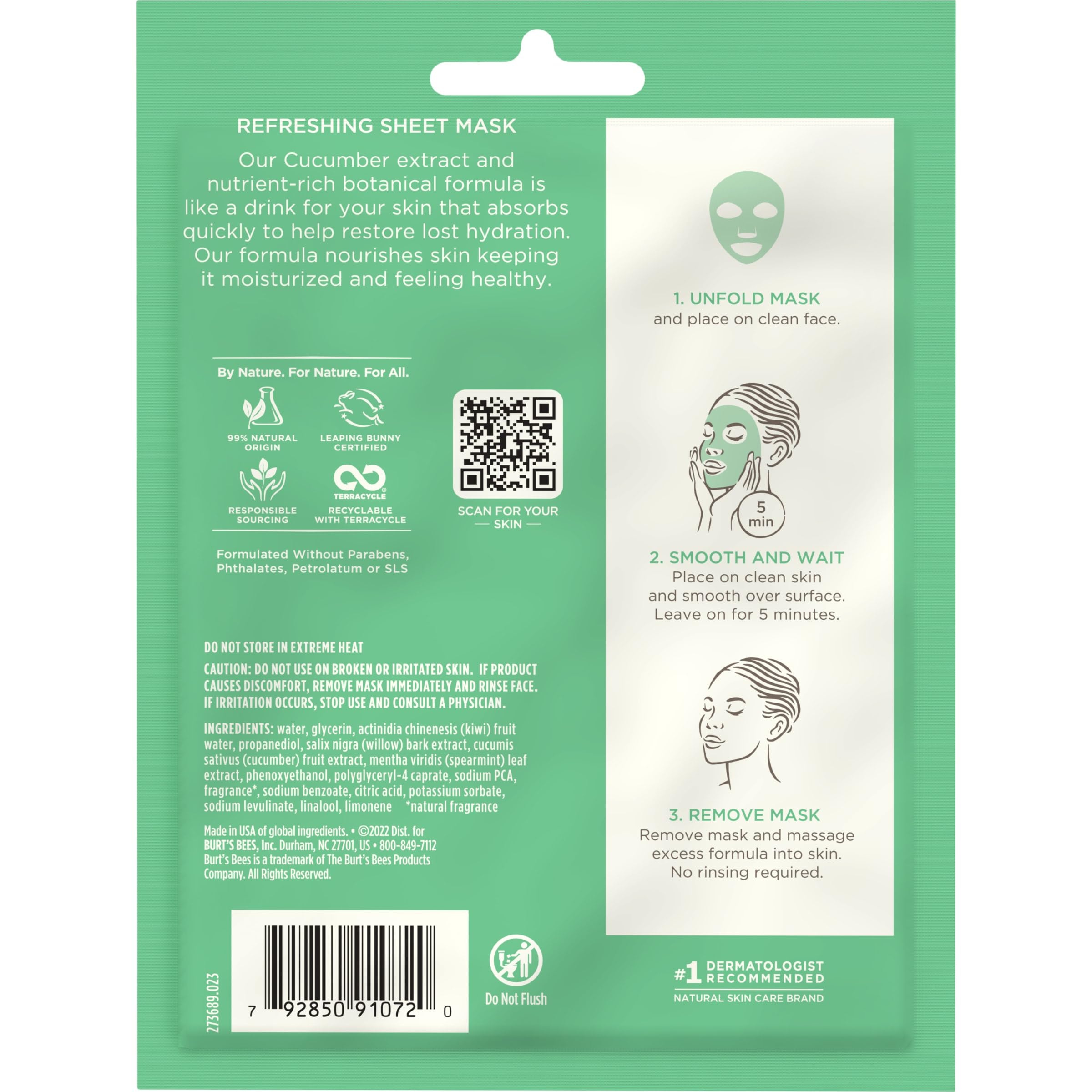 Burt's Bees Refreshing Cucumber Sheet Face Mask