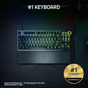 Razer Huntsman V3 Pro Tenkeyless 8KHz - PC mekanik oyun klavyesi - 8KHz HyperPolling - Analog Optik Anahtarlar - 0,1-4,0mm - Snap Tap - Rapid Trigger - QWERTY ABD Düzeni | Siyah
