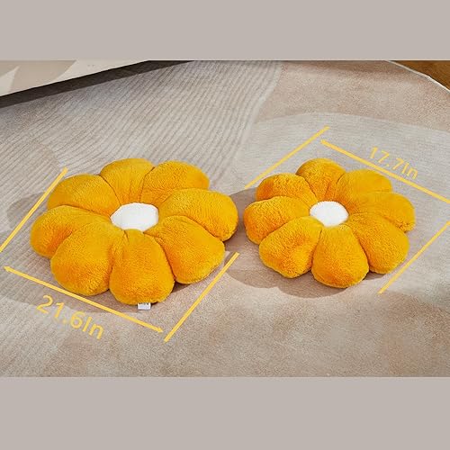 Miniatura 3 de Ailive Almohada decorativa con forma de margarita amarilla de 17.7 pulgadas para niños, adolescentes y niñas